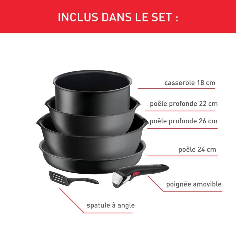 Ingenio Ultimate, Antiadhésif, Batterie de cuisine 6 pièces, Induction