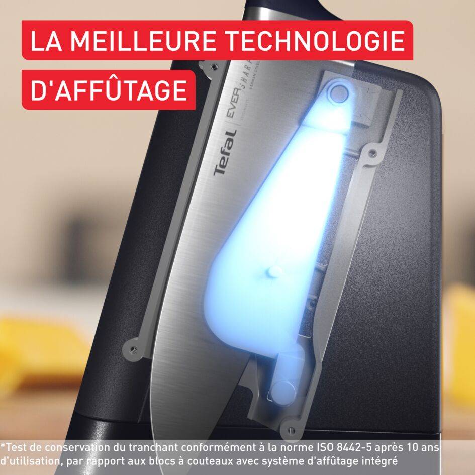 EverSharp, Set de couteaux 6&nbsp;pièces en acier inoxydable et bloc avec affûteur