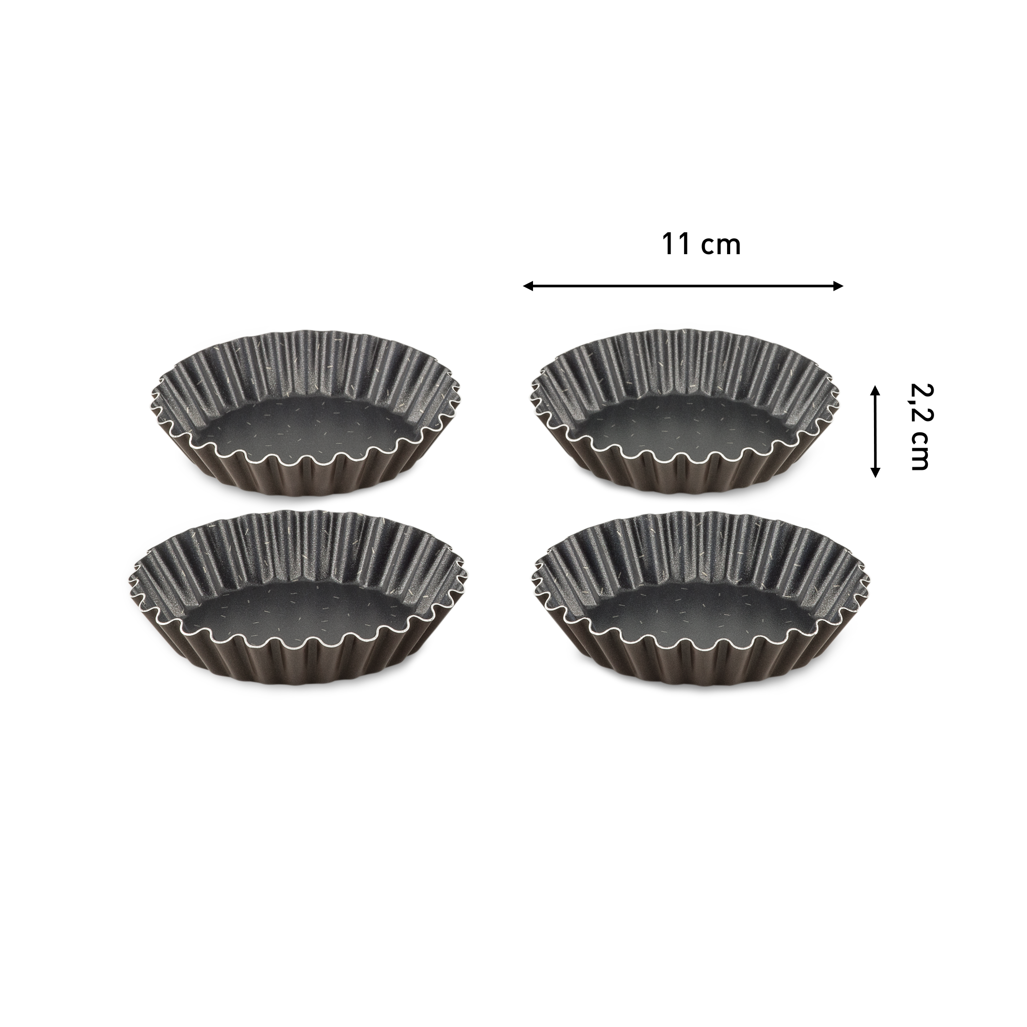 Perfectbake lot de 4 moules à tartelettes 11cm