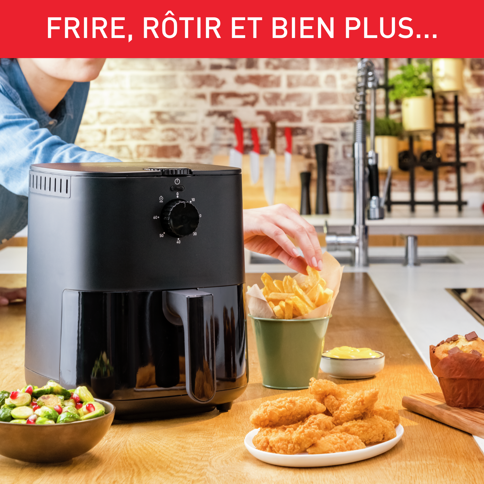 Easy Fry Essential, Air fryer mono tiroir, 3,5L, Jusqu'à 4 personnes