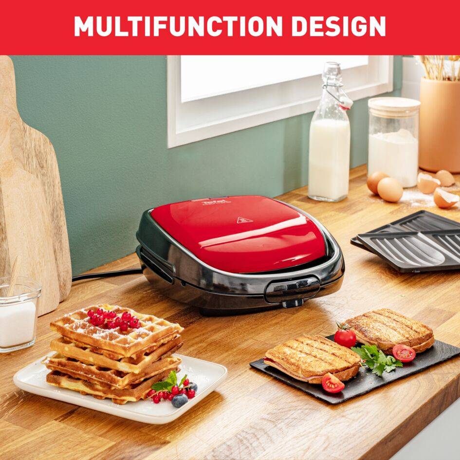 Snack Time Colormania, Appareil à gaufres et croque-monsieur, 2 jeux de plaque inclus