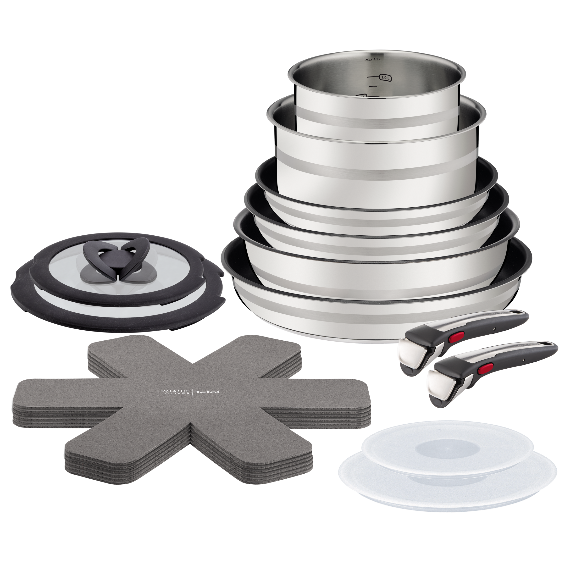 Jamie Oliver par Tefal Ingenio, Batterie de cuisine 18&nbsp;pièces, Induction