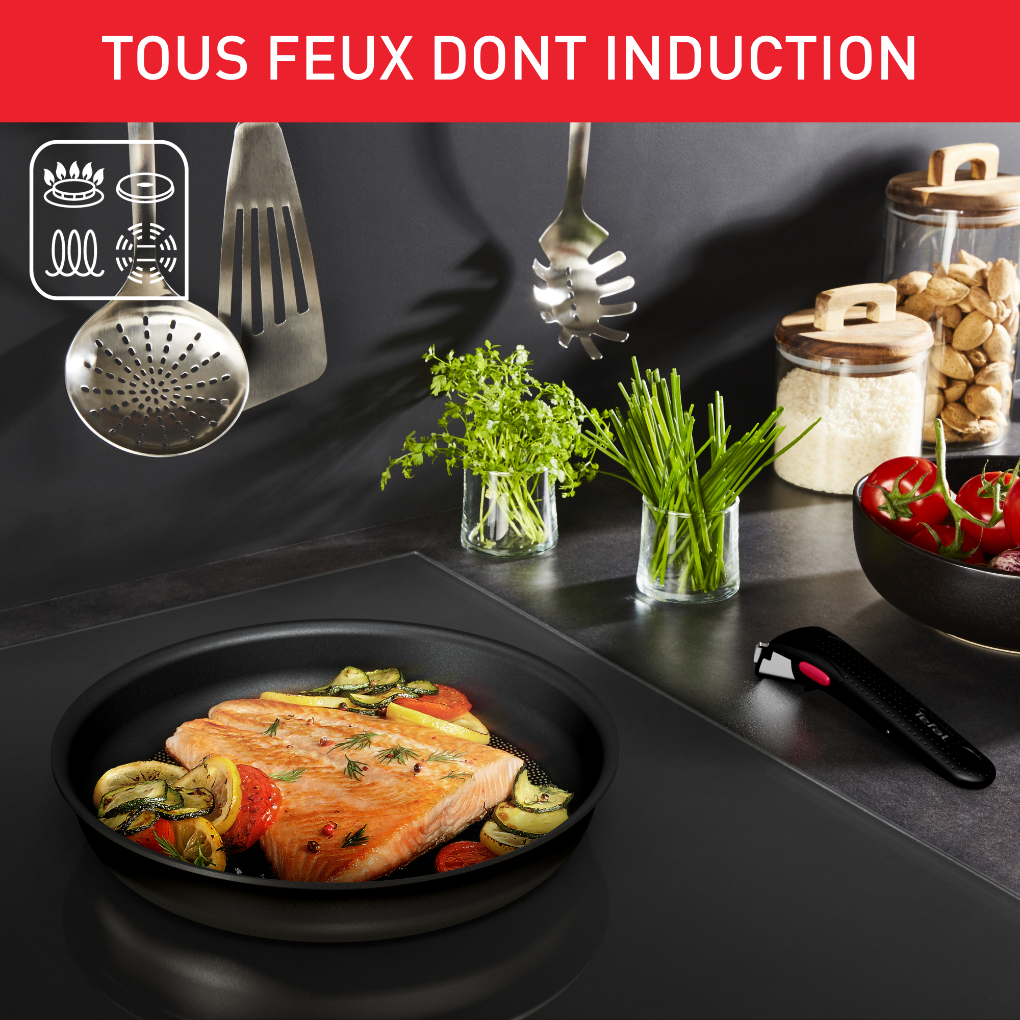 Ingenio Ultimate, Antiadhésif, Batterie de cuisine 6 pièces, Induction