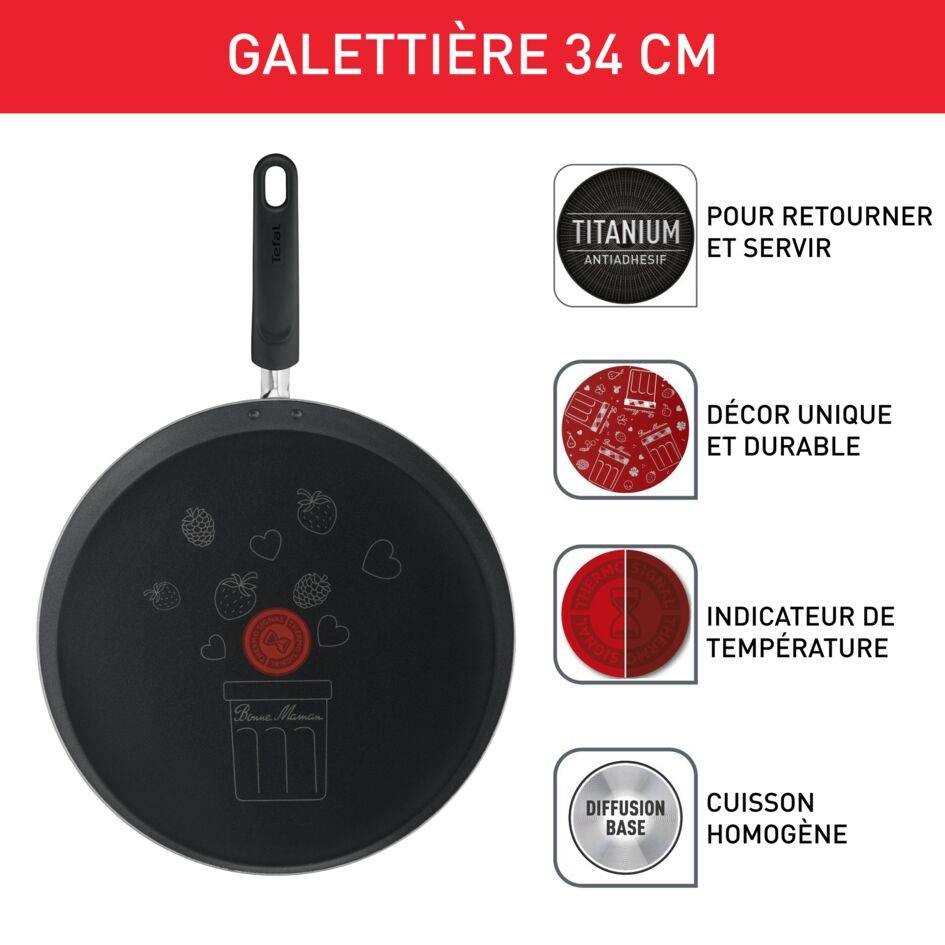 Tefal Bonne Maman Galettière 34 cm avec répartiteur bois offert