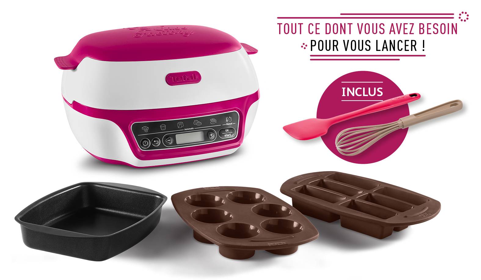 CAKE FACTORY 3 moules fouet et spatule inclus