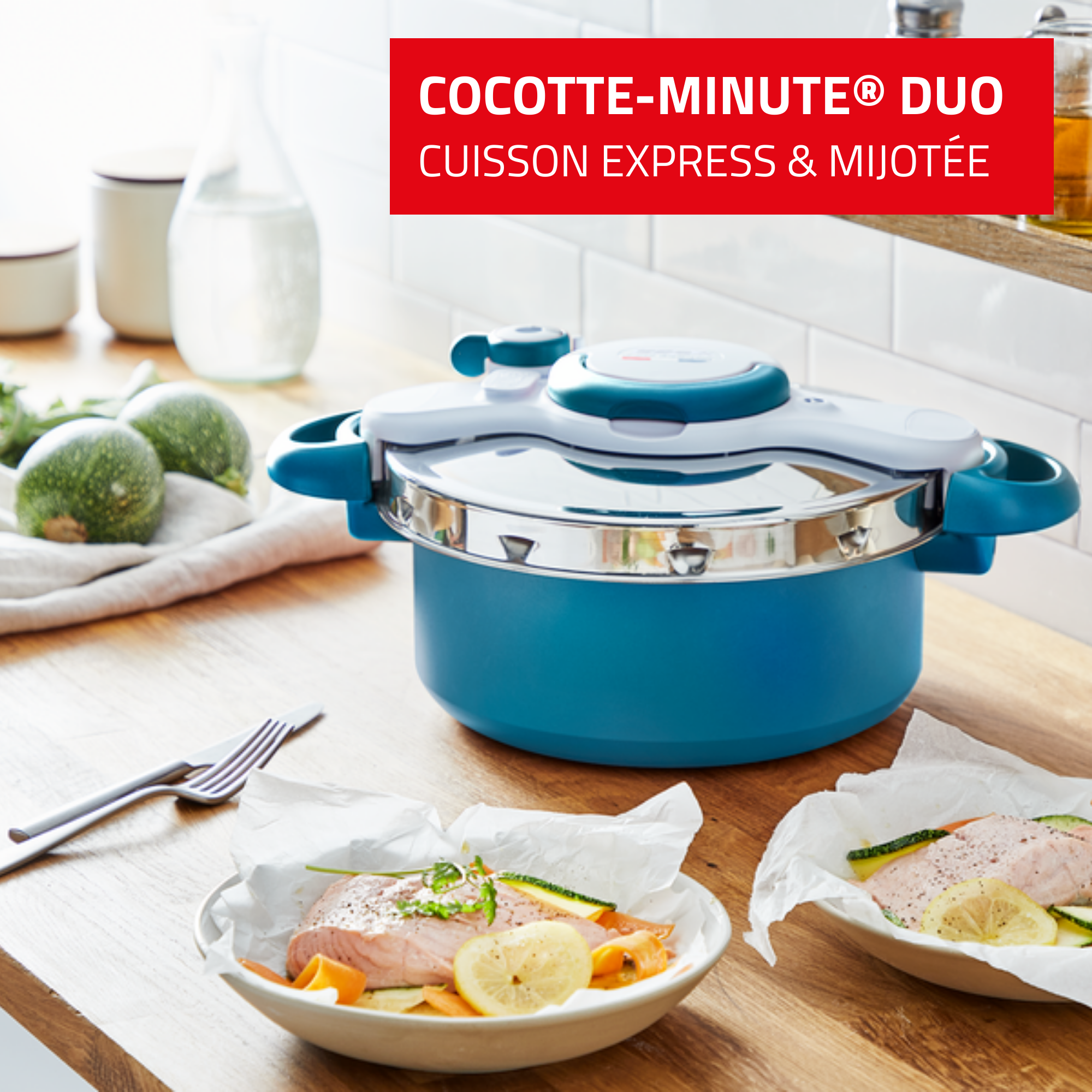 CLIPSOMINUT'® DUO 5L Cocotte-minute® Bleu Boréal