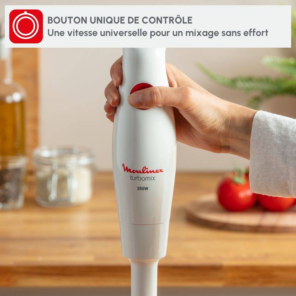 Turbomix, Pied mixeur,  2 lames ZELKROM, 350 W, blanc