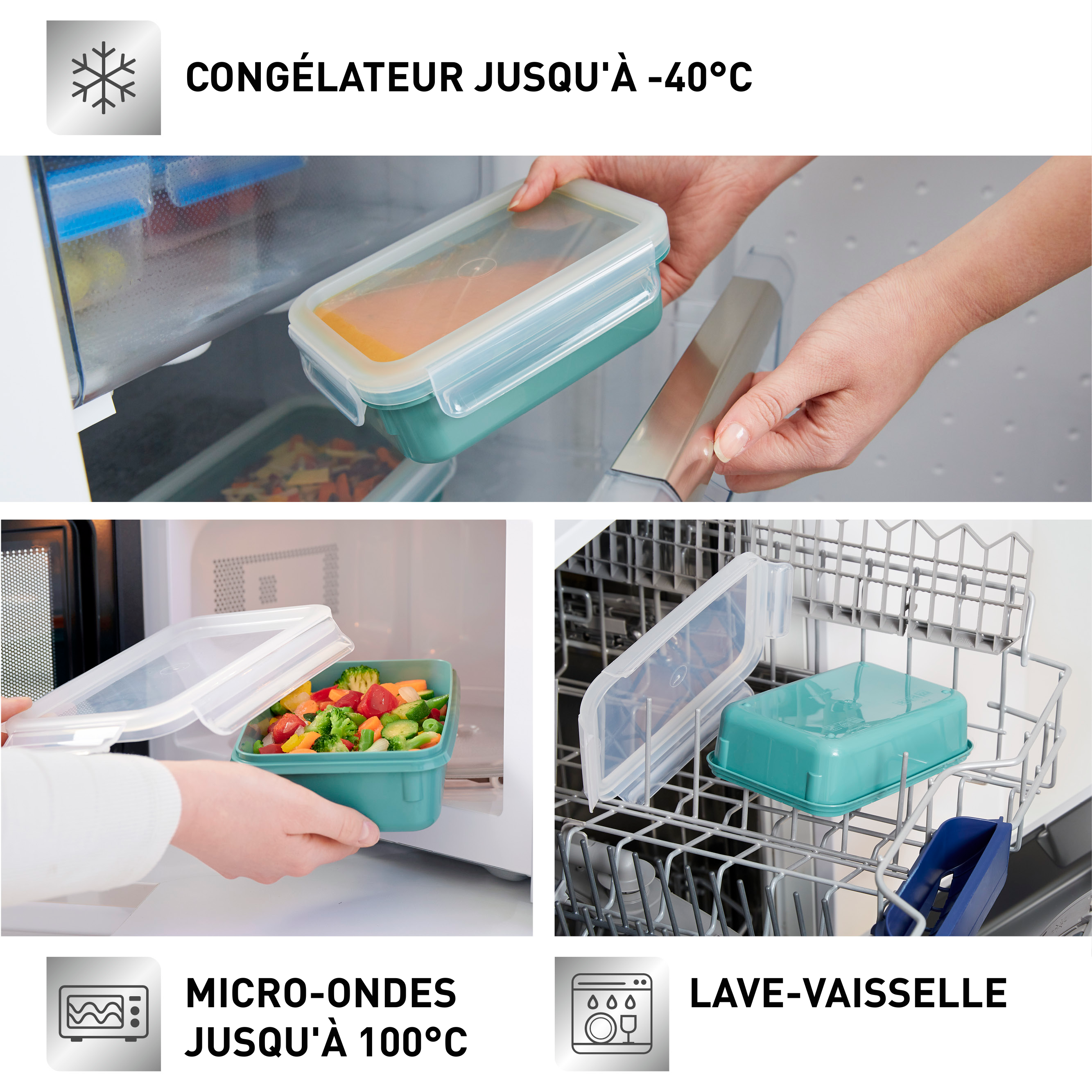 MASTERSEAL COLOUR EDITION Vert d'eau rectangulaire Set 4 pièces