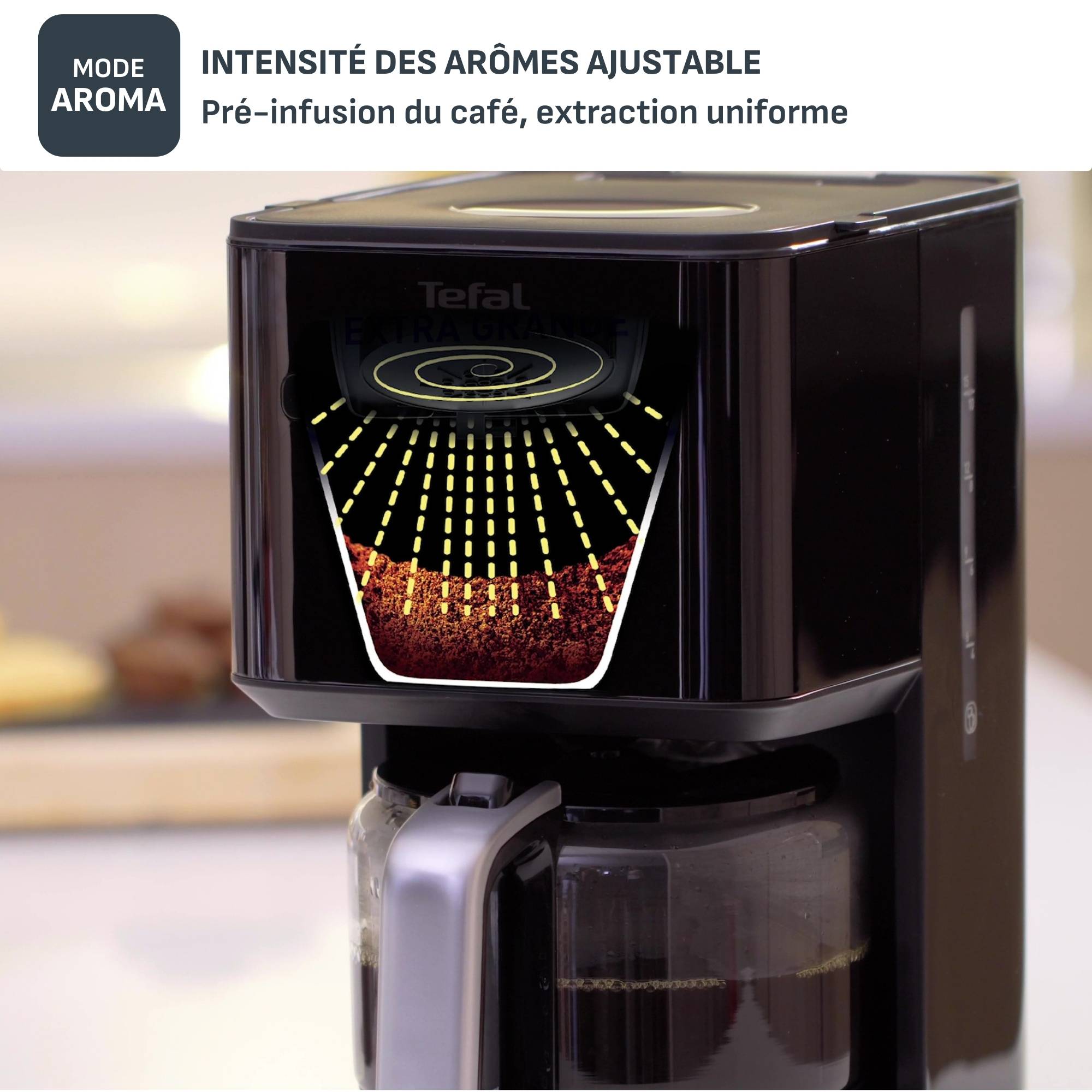 Cafetière programmable SMART'N LIGHT noire écran numérique 1,25L