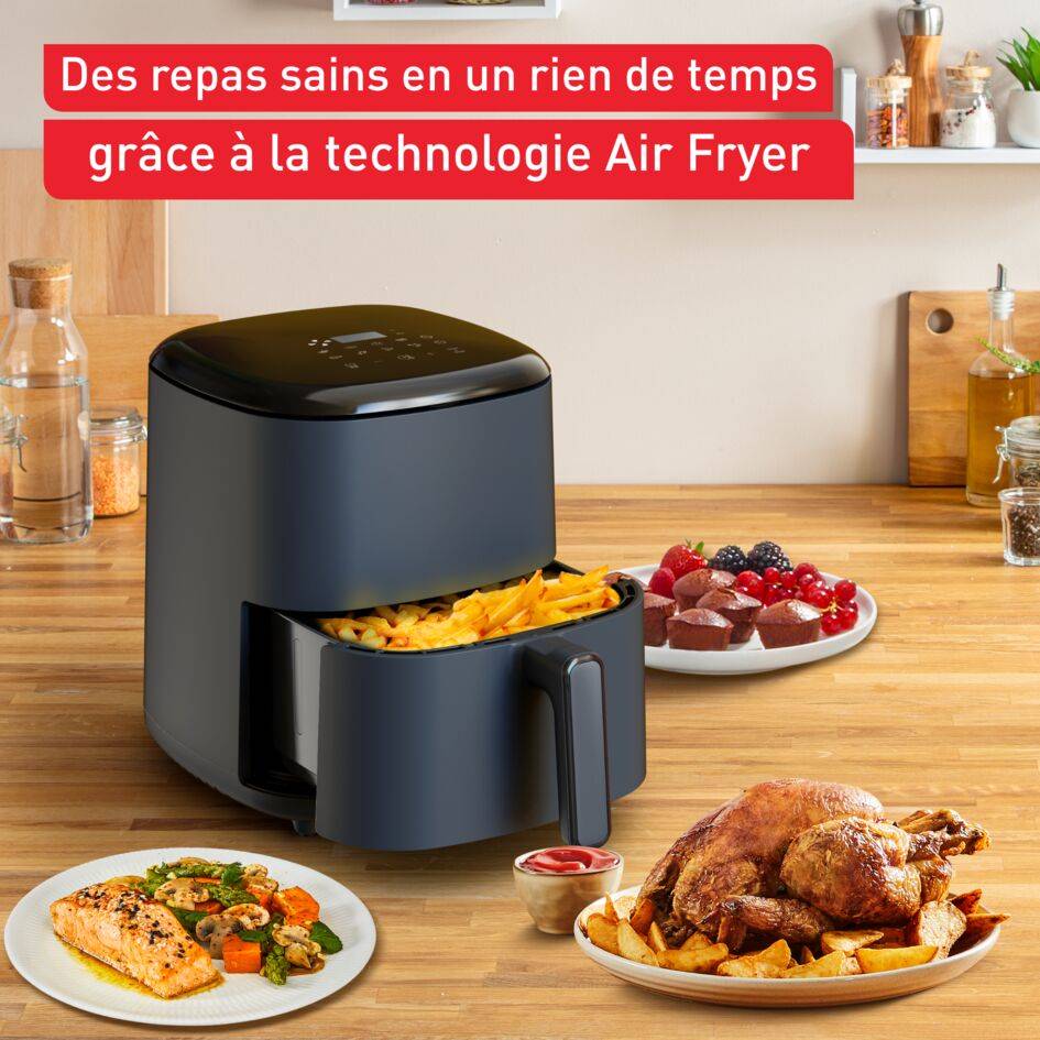 Easy Fry Max, air fryer,  5 L (6 pers.), Panneau digital, 10 programmes, Gris Poivre de Java