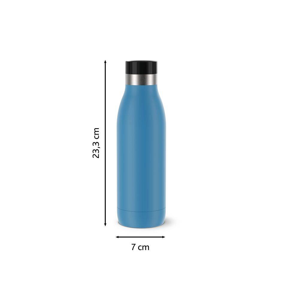 Bludrop Gourde 0,5L, Acier inoxydable, Boissons chaudes 12h et froides 24h, Bleu