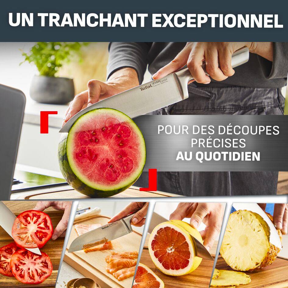 EverSharp, Set de couteaux 6&nbsp;pièces en acier inoxydable et bloc avec affûteur