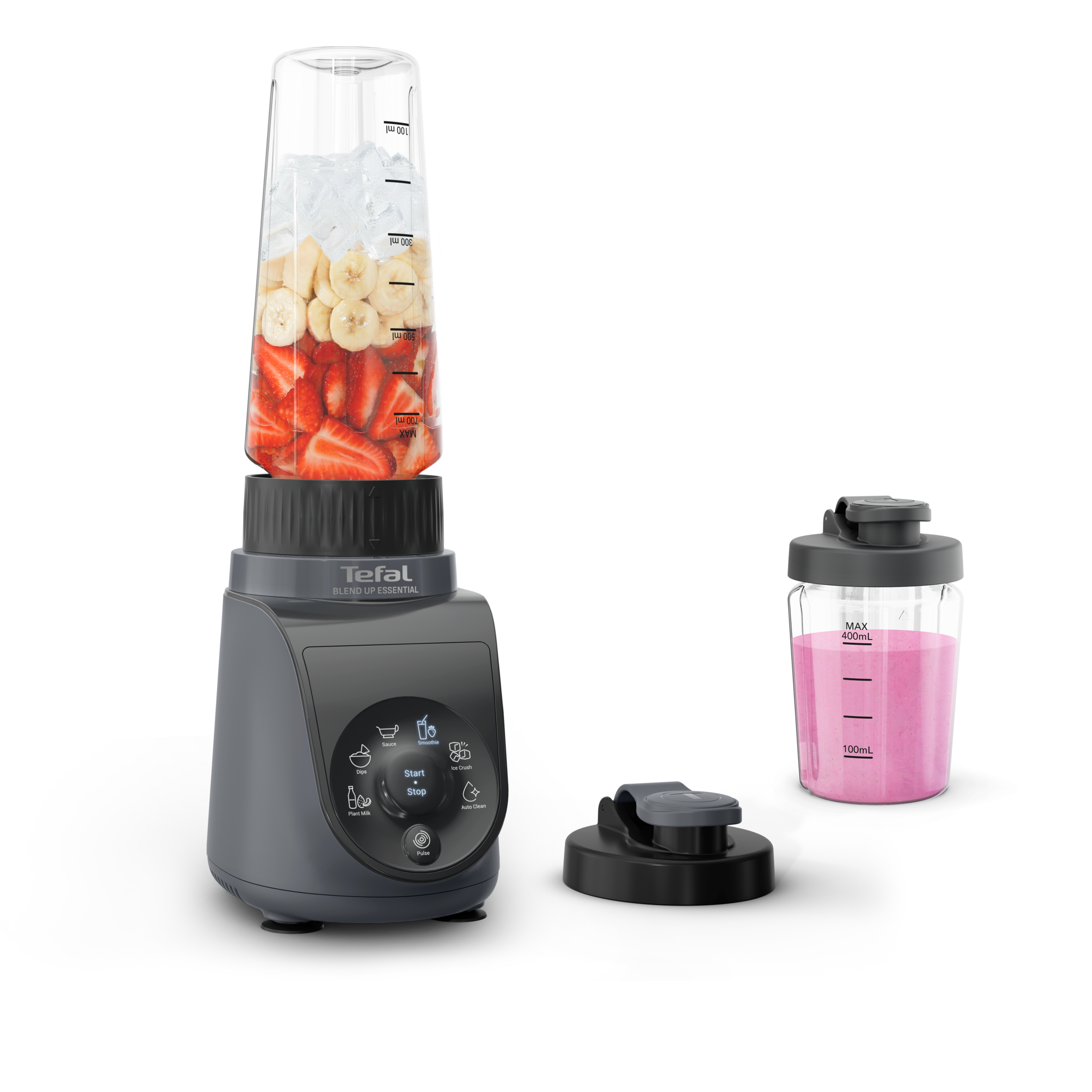 Blend Up Essential, Mini blender, 800&nbsp;W, 6&nbsp;programmes automatiques, 2&nbsp;gourdes