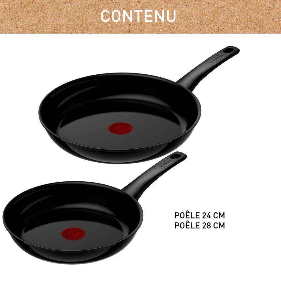 Renew Black On, Céramique antiadhésive, Poêles 24/28 cm, Induction