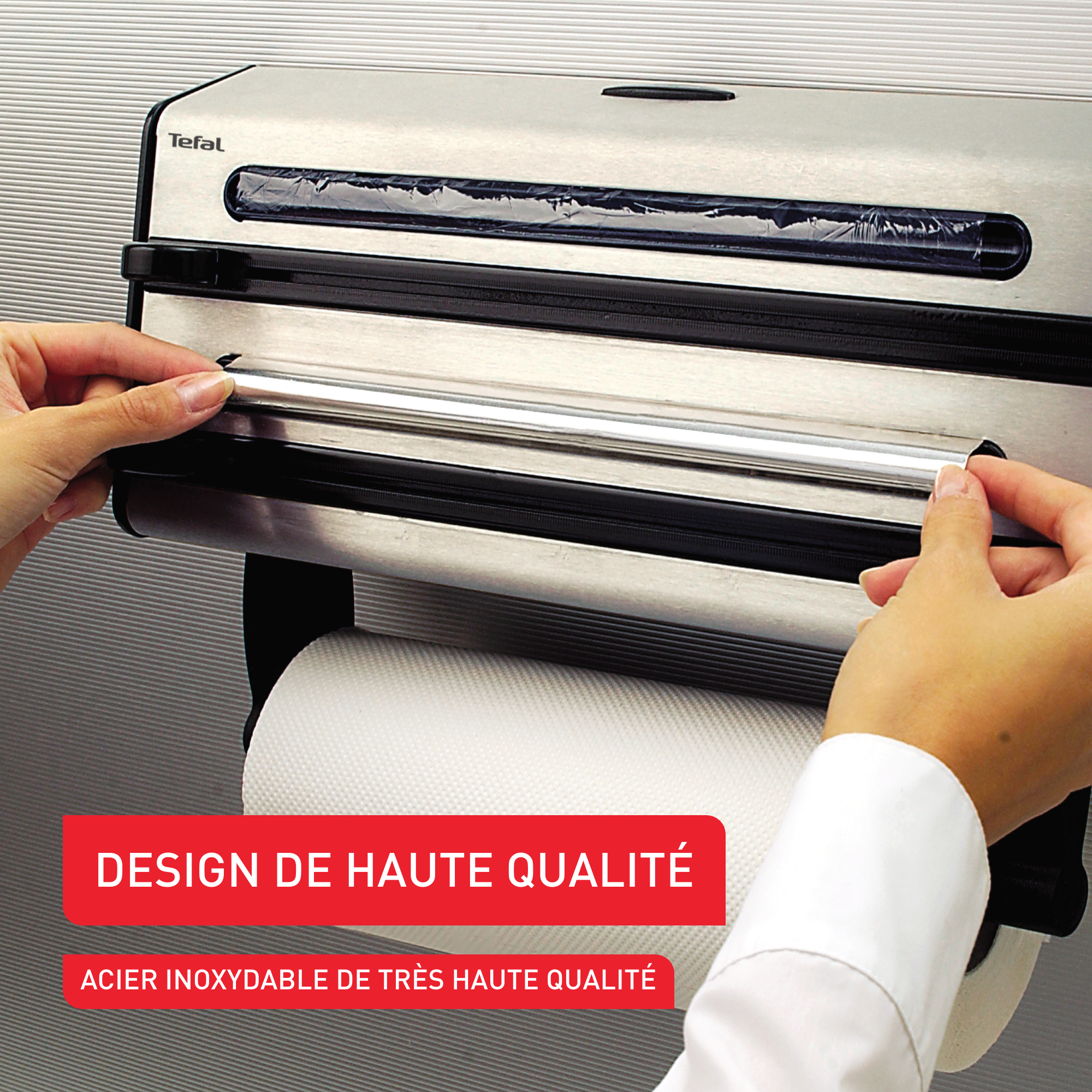 Ingenio Kitchen Gadgets, Triple distributeur, Essuie-tout, Papier aluminium, Film plastique