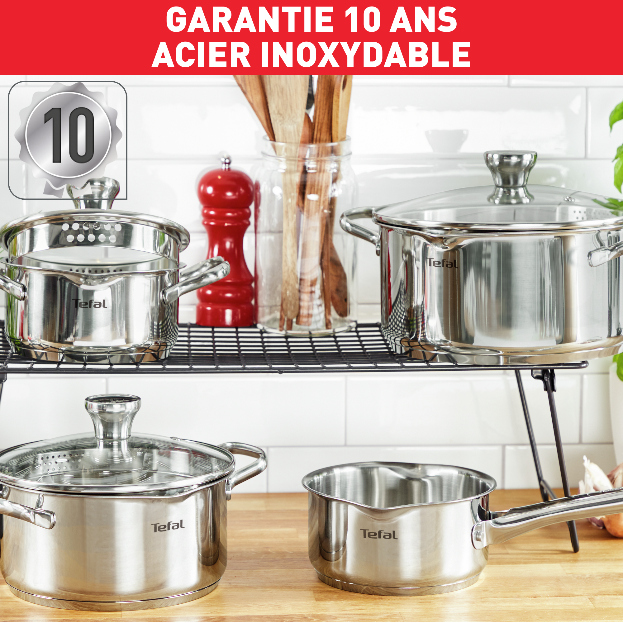 Duetto On, Inox, Batterie de cuisine 9 p, Induction