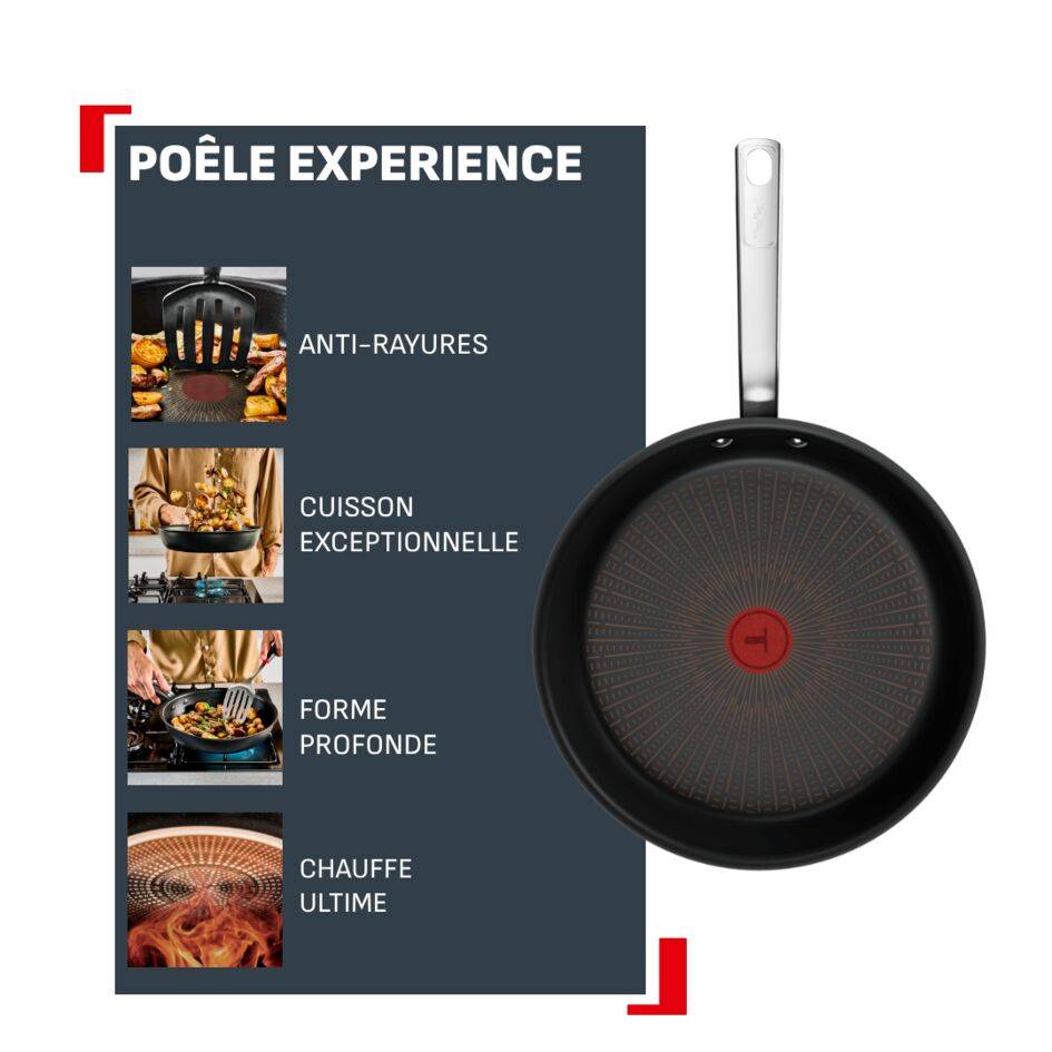 Experience, Poêle 32 cm, Revêtement antiadhésif FusionCore, Induction, 6-7 personnes