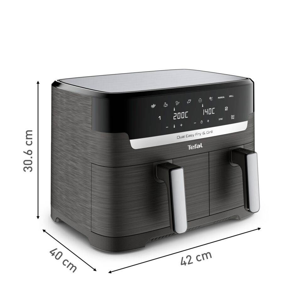 Dual Easy Fry & Grill, Air fryer double tiroir, 8.3L, Jusqu'à 8 personnes