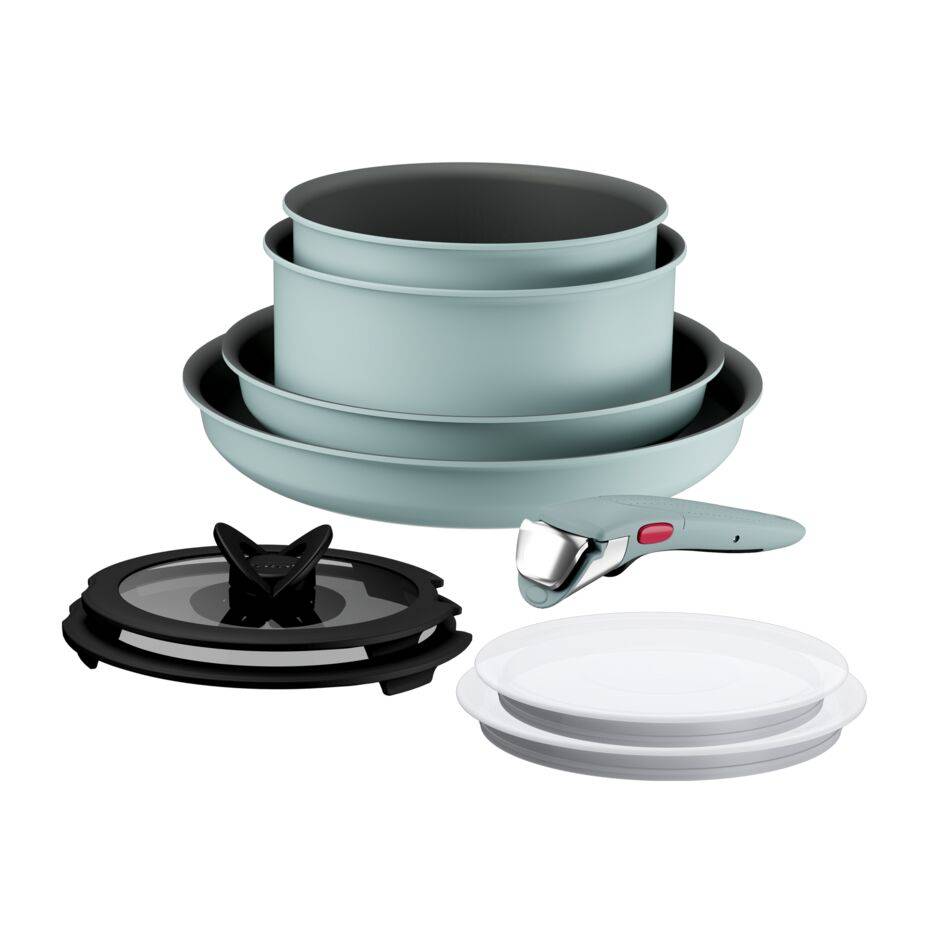 Halo Eucalyptus, Batterie de cuisine 9&nbsp;pièces, Poignée assortie, Empilable