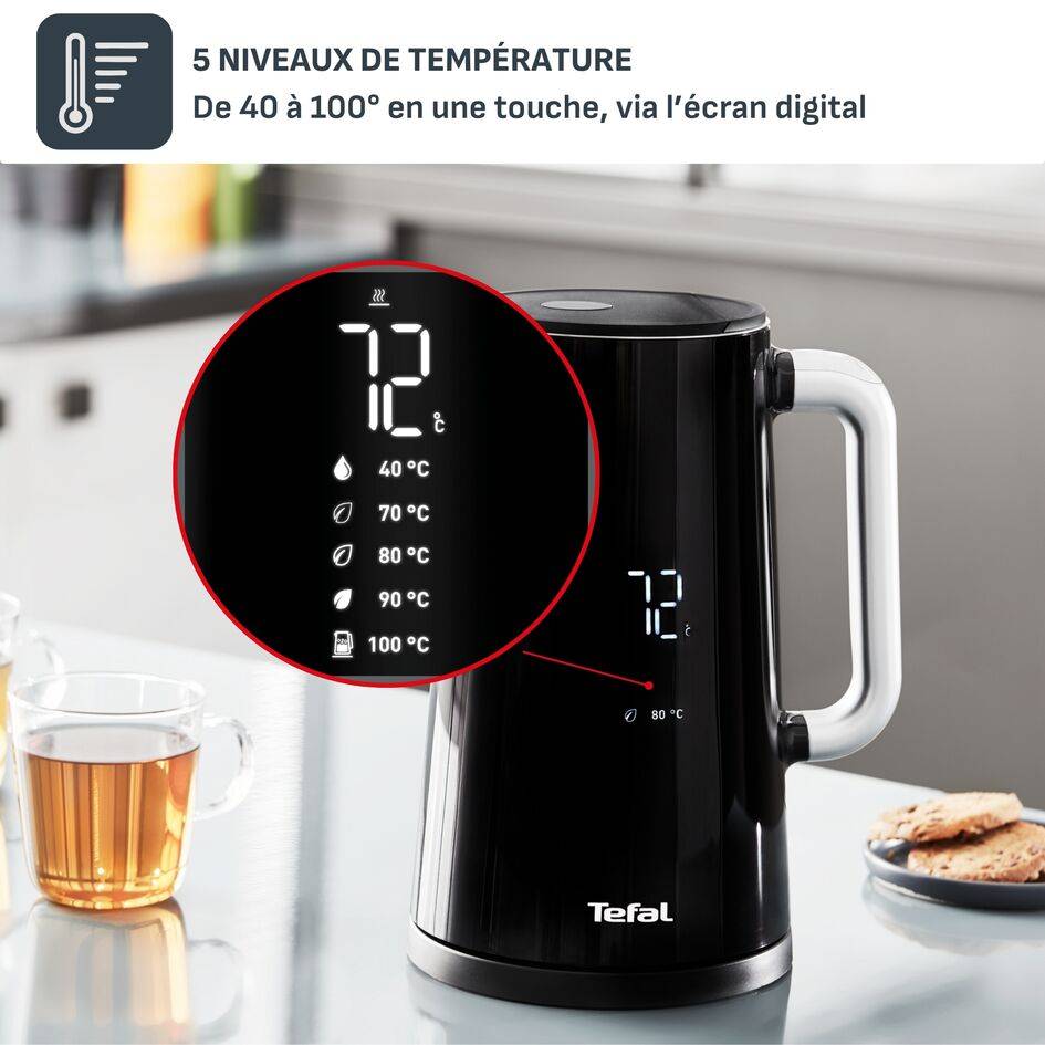 Smart'n Light, Bouilloire électrique, 1.7 L, 5 températures, Maintien au chaud