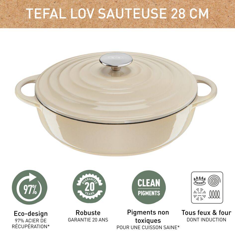 LOV Sauteuse 2 anses 28 cm Beige