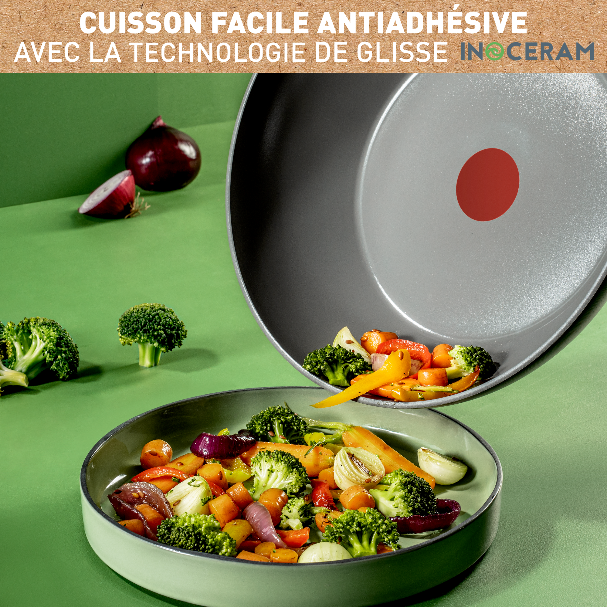 Renew On, Céramique antiadhésive, Poêle wok 28 cm, Induction