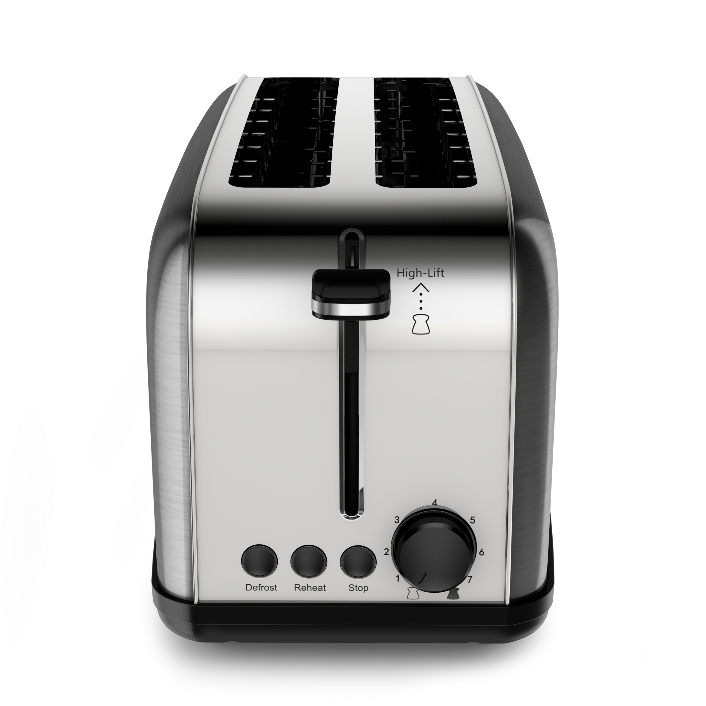 Grille-pain 2 longues fentes Equinox noir