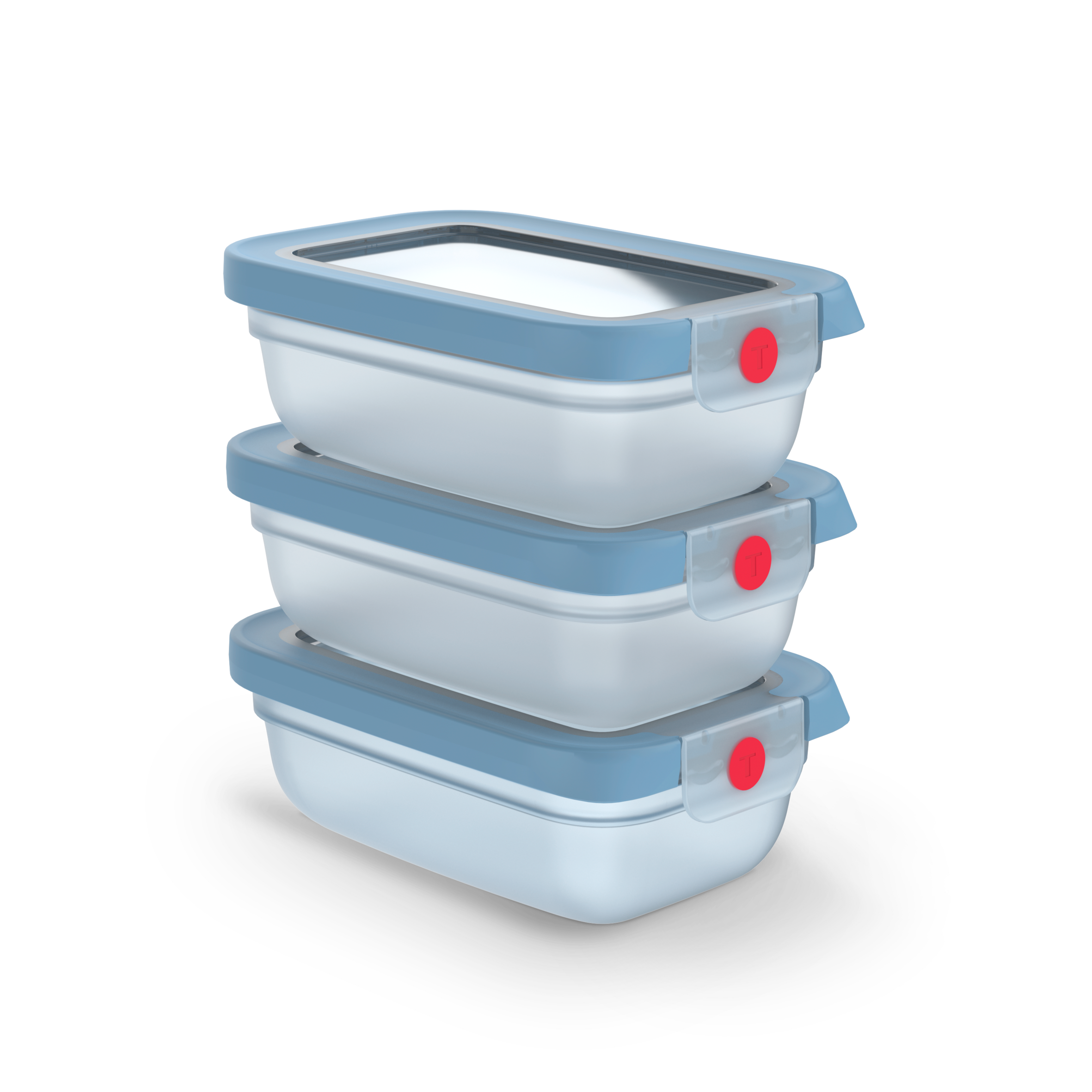 ONECLICK, Set 3 boîtes, 0,5L, Bleu