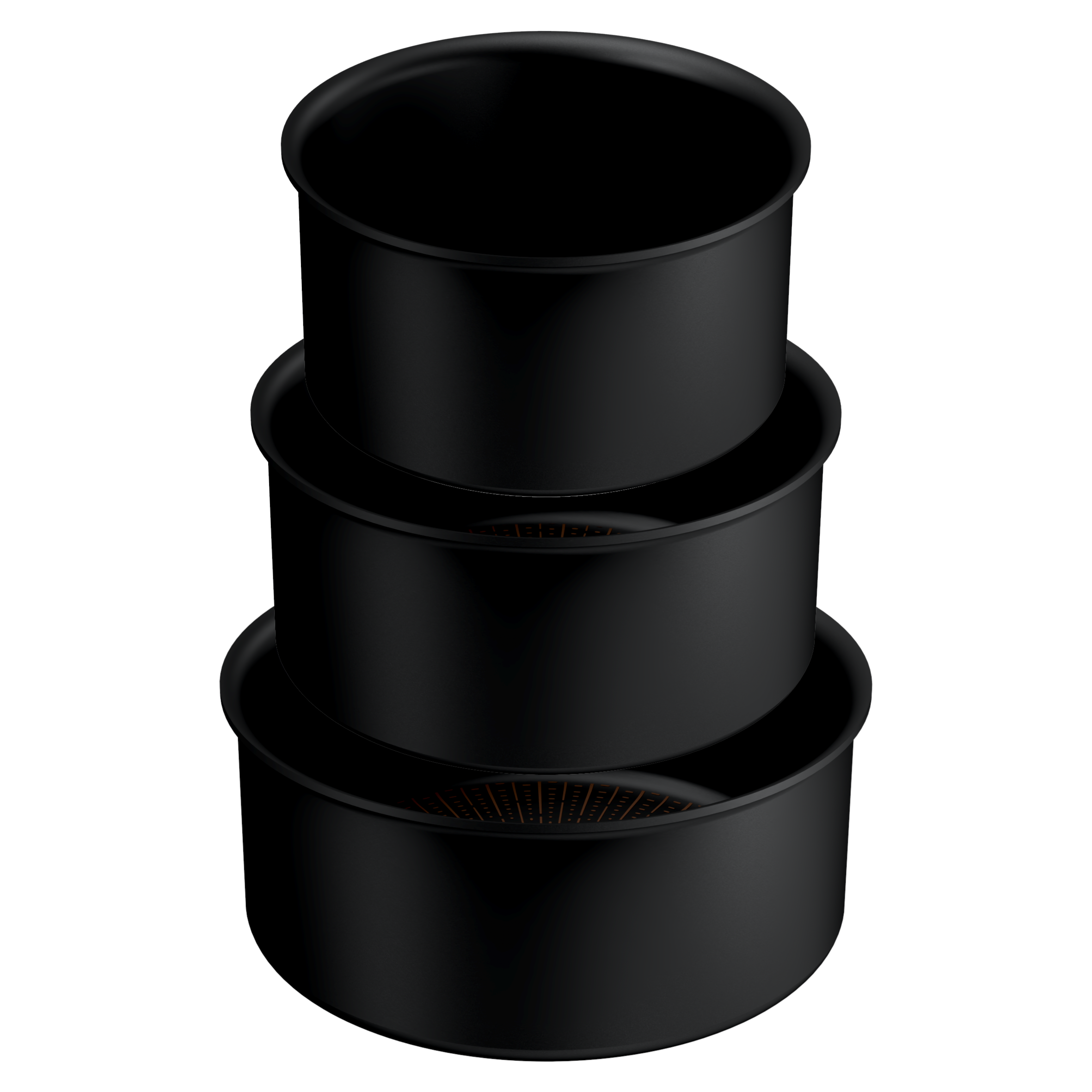 Ingenio Excellence+, Casseroles 16/18/20&nbsp;cm, Empilable, Revêtement antiadhésif, Induction