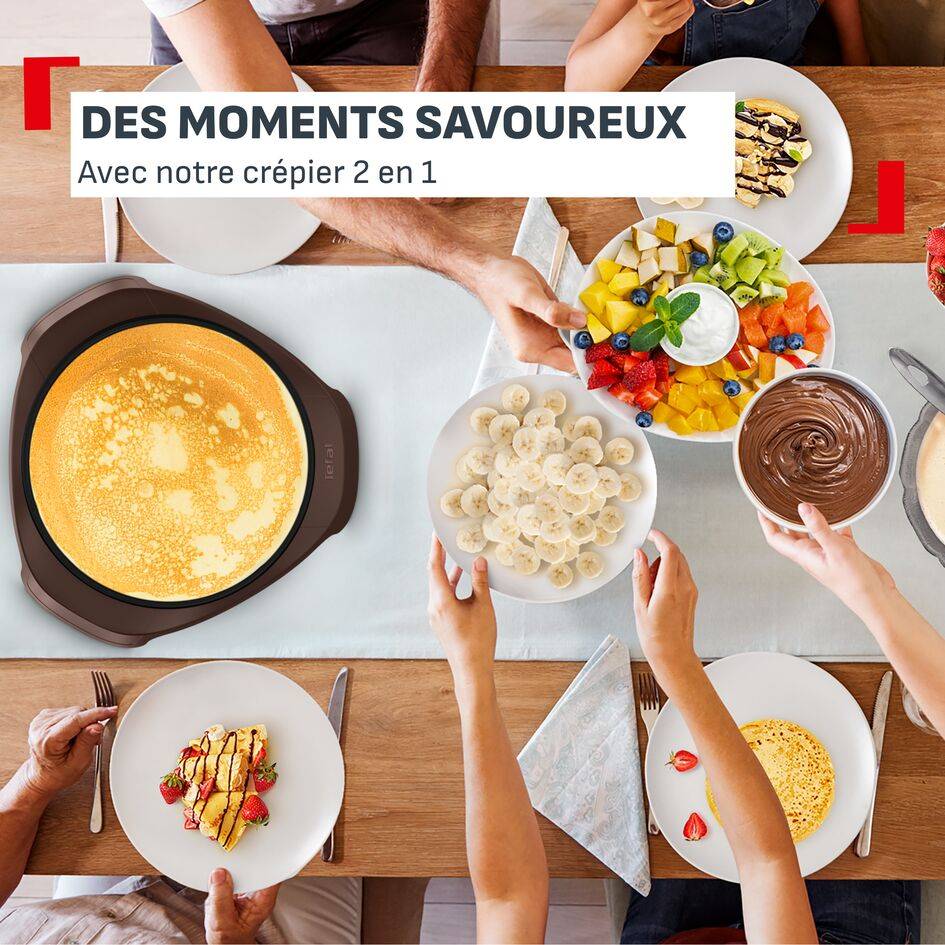 Easy Crep'Party, Appareil à crêpes, 2 Plaques interchangeables