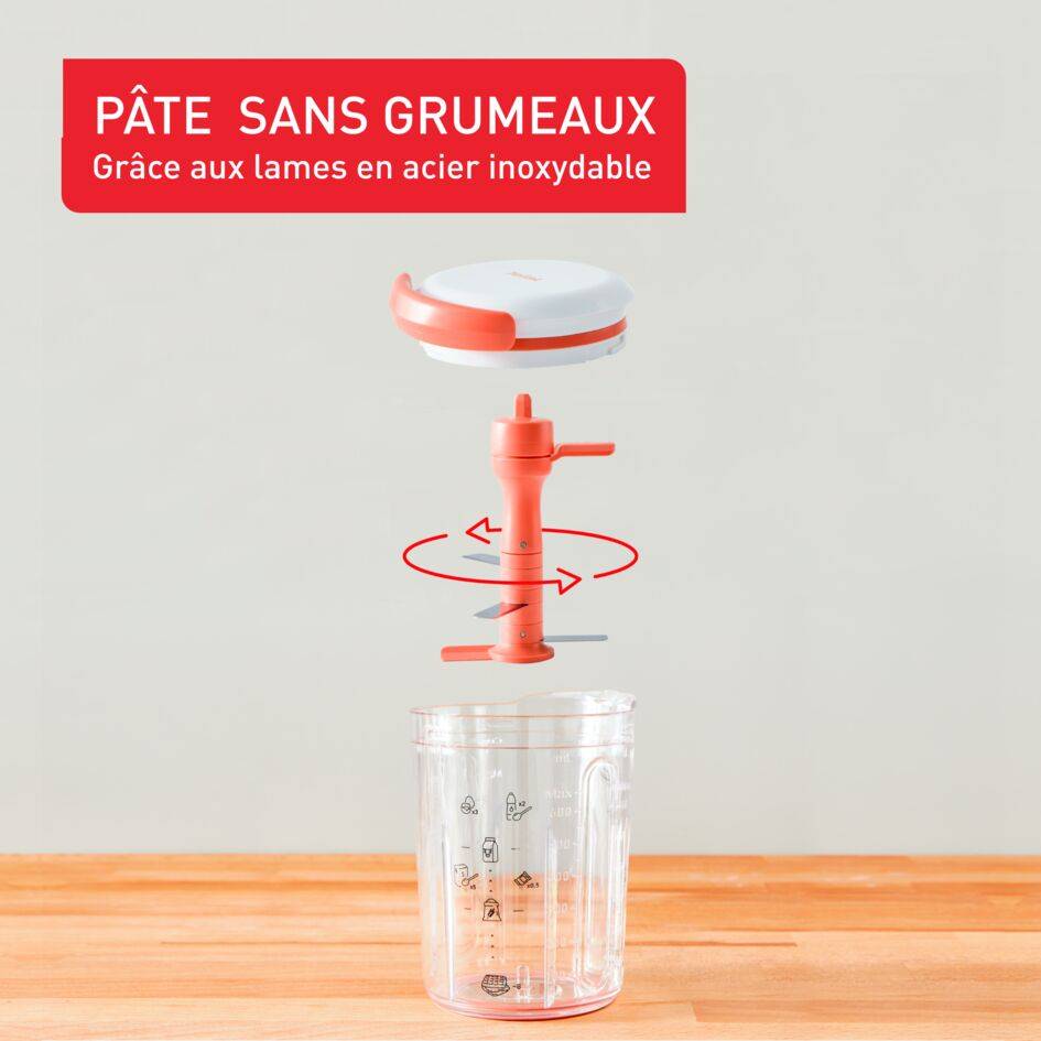 Tefal Crêpes Express, Mélangeur pâte à crêpes, Pâte parfaite en 2 minutes