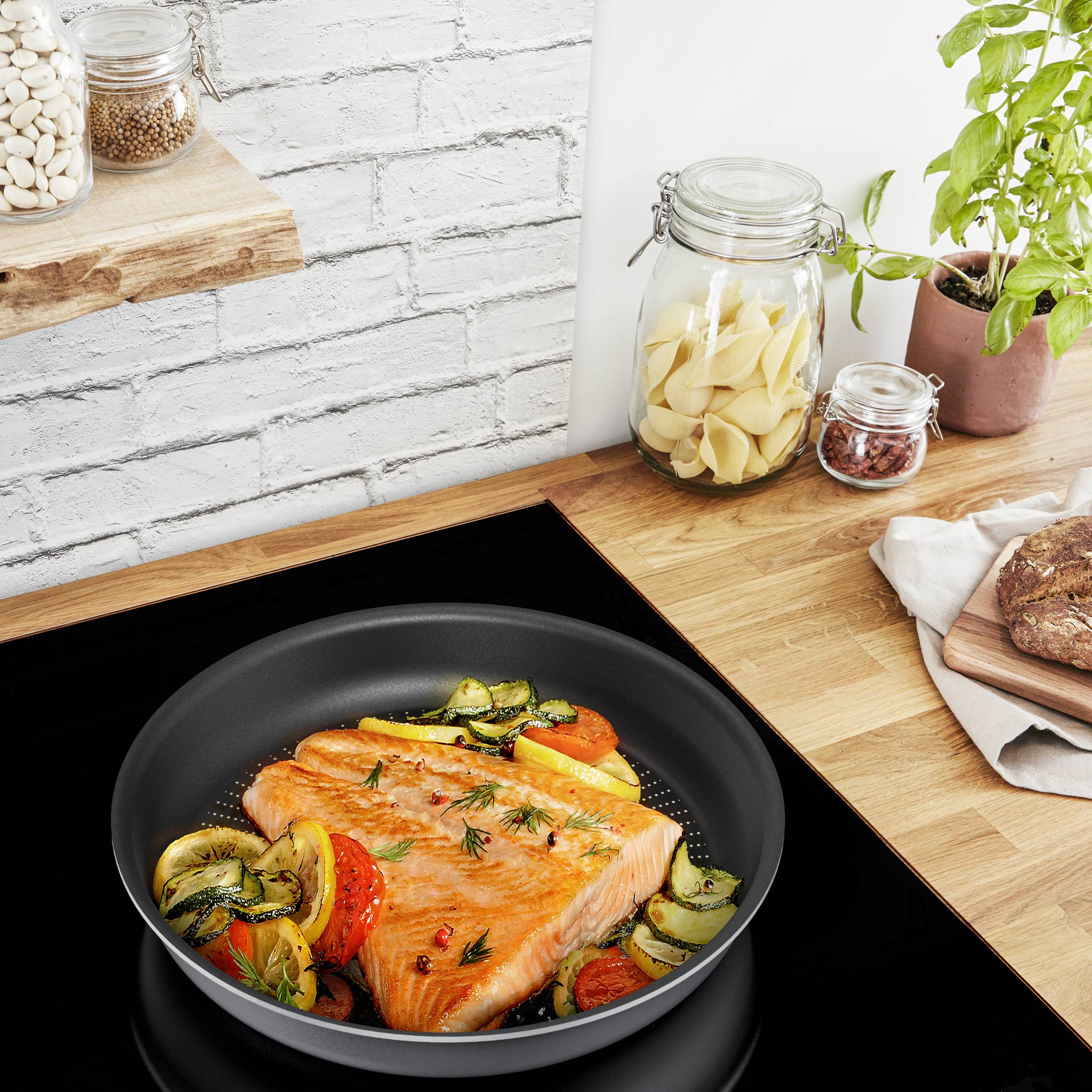 Emotion poêle wok 28cm, Inox revêtu