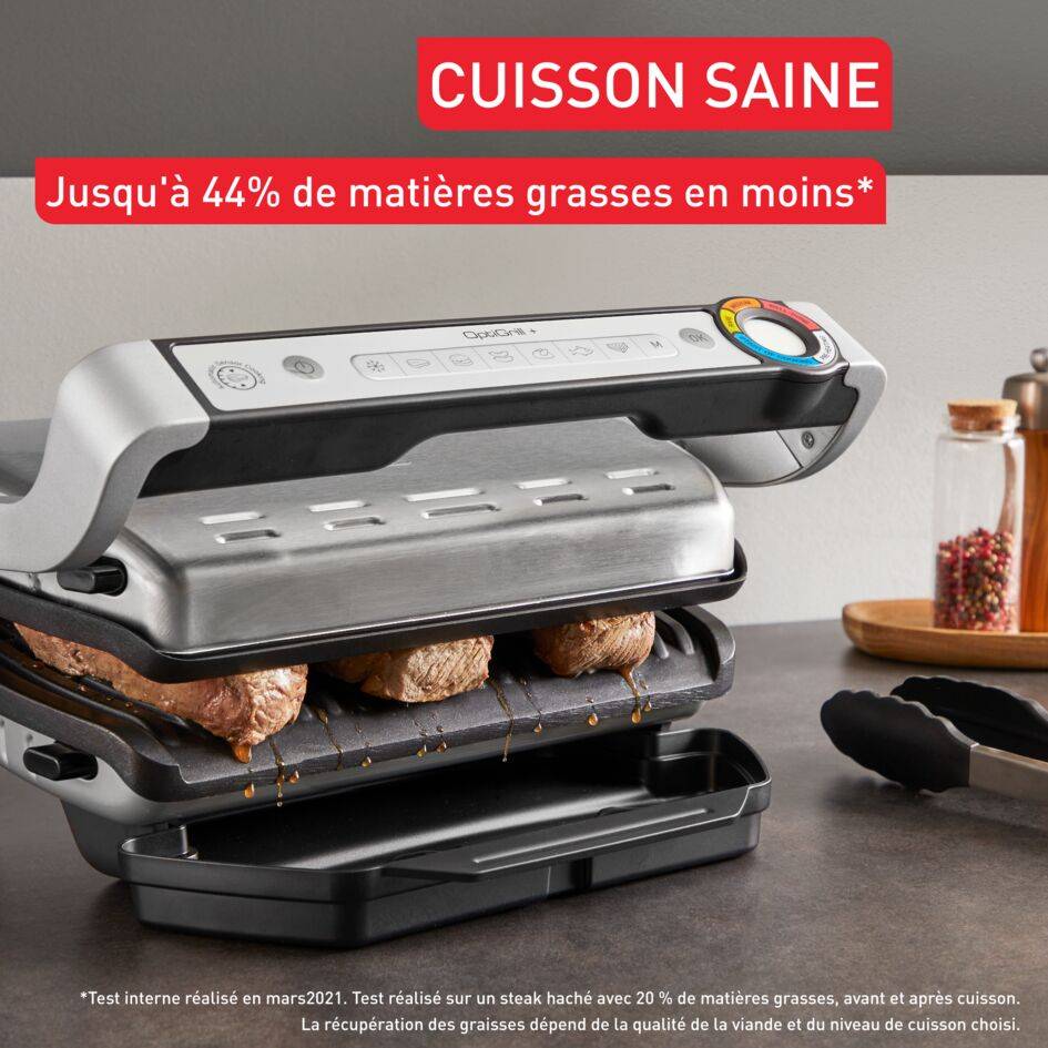 Optigrill+, grill intelligent, 6 programmes, mode manuel, 4 personnes