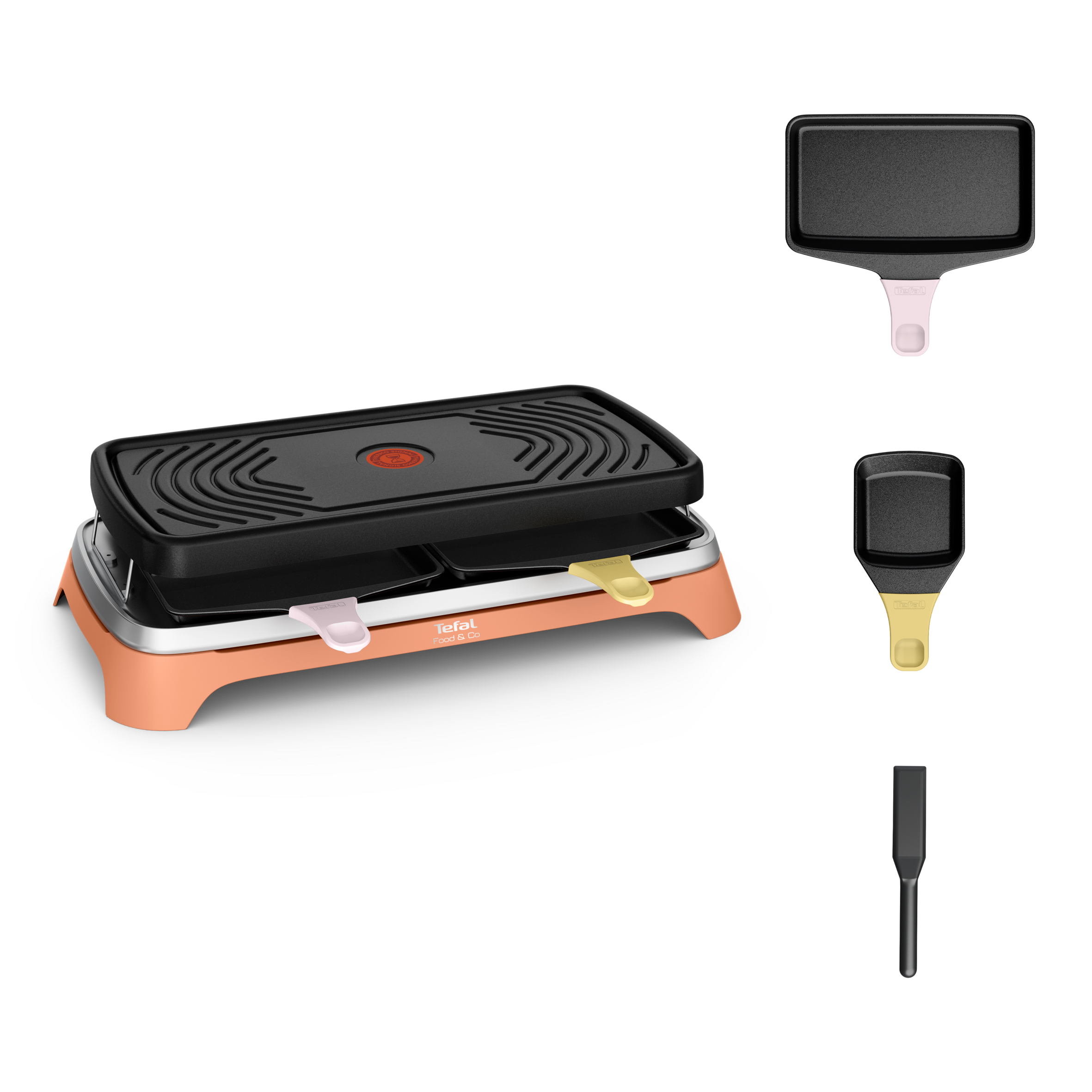 Tefal Food & Co, Raclette multifonctions intérieur et extérieur, Cuissons polyvalentes, Tapas, Snack, Raclette, Poêlons classiques et XL, 8 personnes