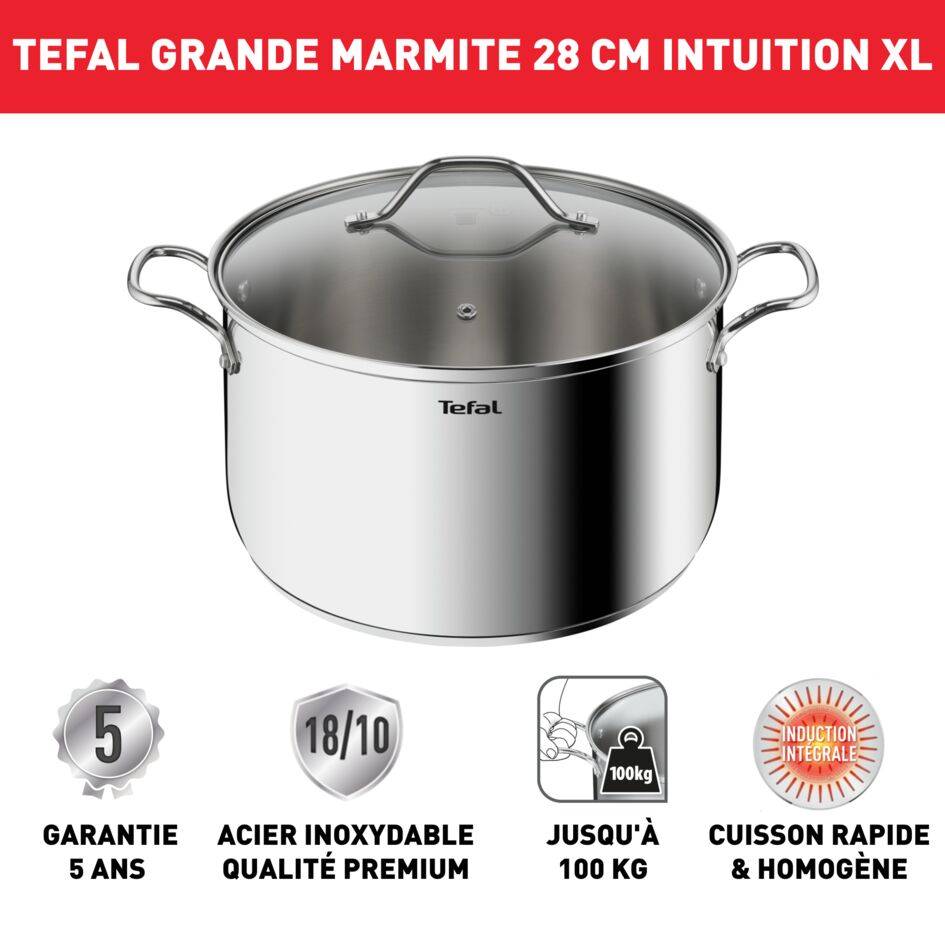 Intuition XL Grande marmite inox 28 cm