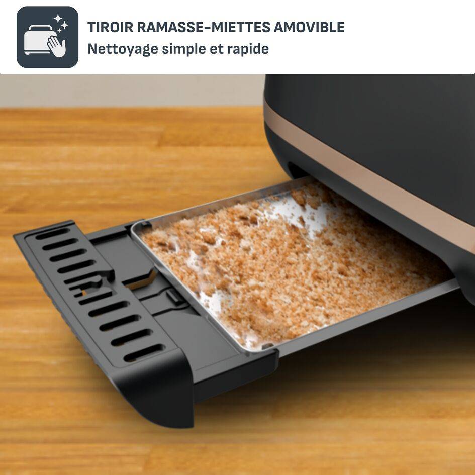 Includeo Grille-pain électrique, Fentes extra larges, 7 niveaux de dorage