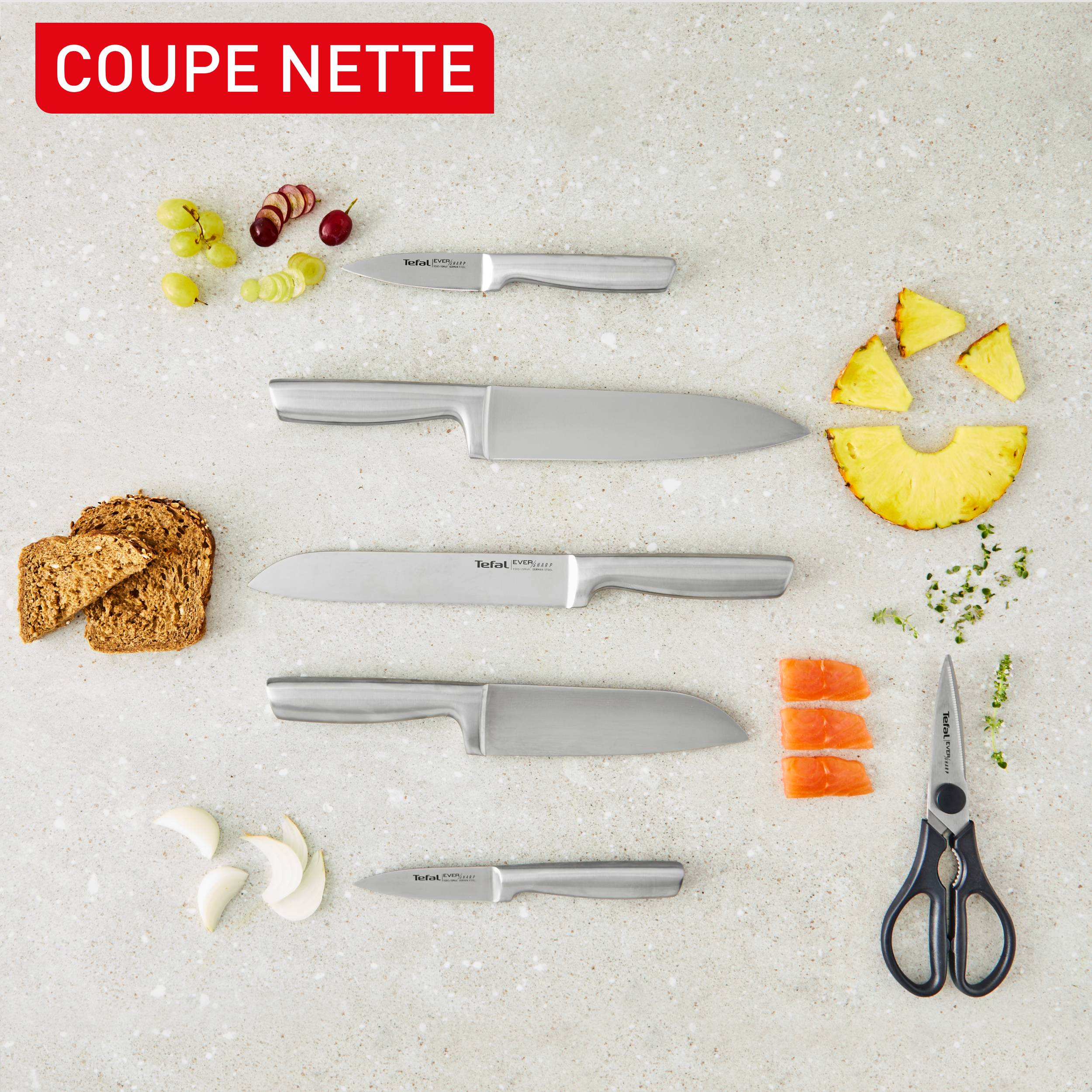 EverSharp, Set de couteaux 6&nbsp;pièces en acier inoxydable et bloc avec affûteur