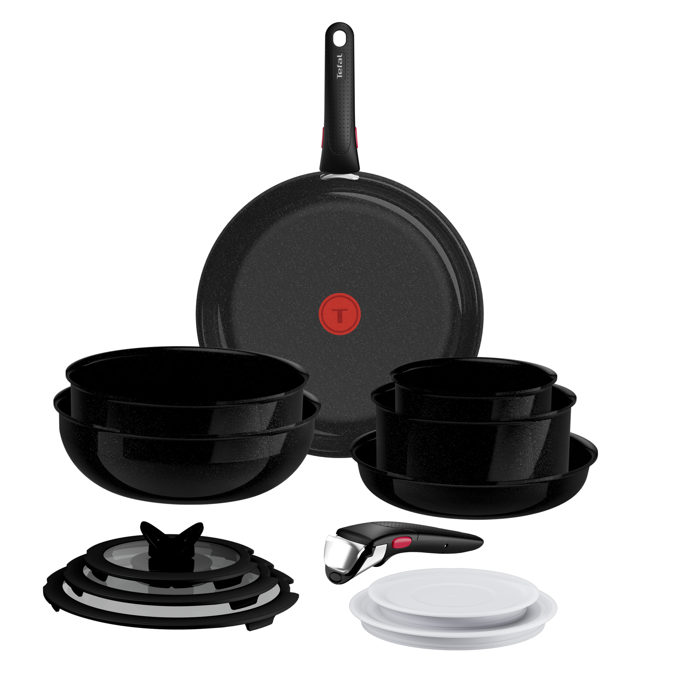 Ingenio Excellence Ceramic, Batterie de cuisine 13&nbsp;pièces, Empilable, Revêtement céramique