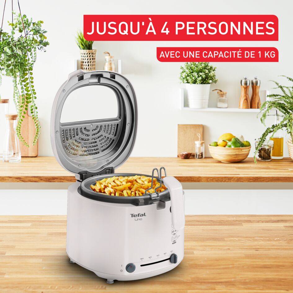 Friteuse Uno, capacité de 1 kg, 4 personnes, compact