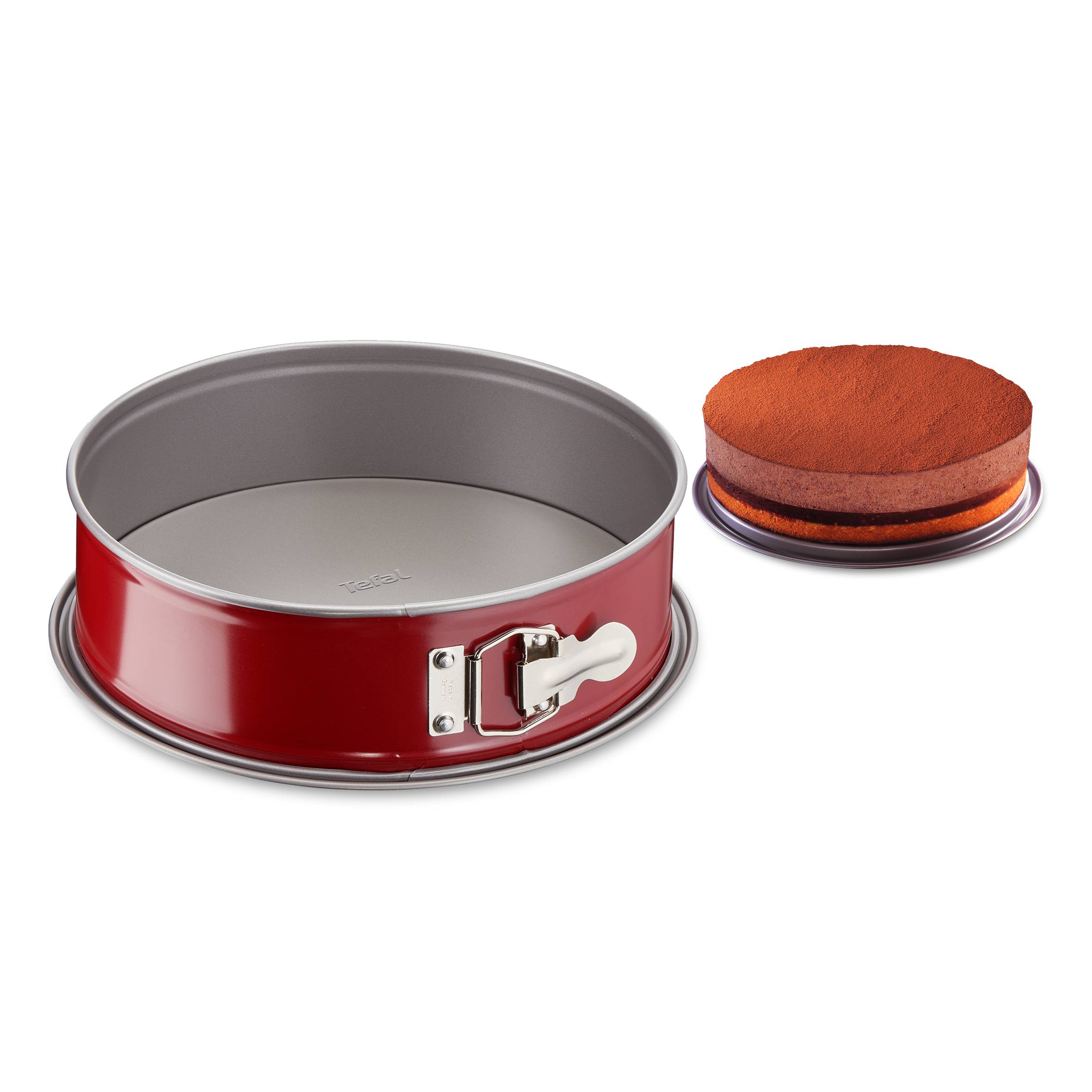 DELIBAKE ACIER ROUGE CARBONE Moule à charnière 27 cm