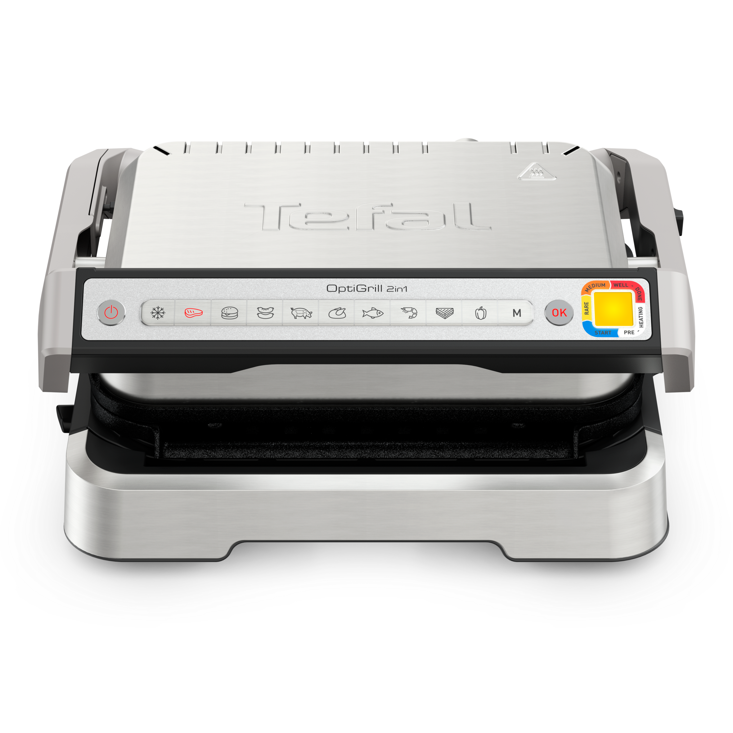 Optigrill 2 en1, grill intelligent, fonction BBQ, 6 programmes, mode manuel, ouverture 180°, 4 personnes