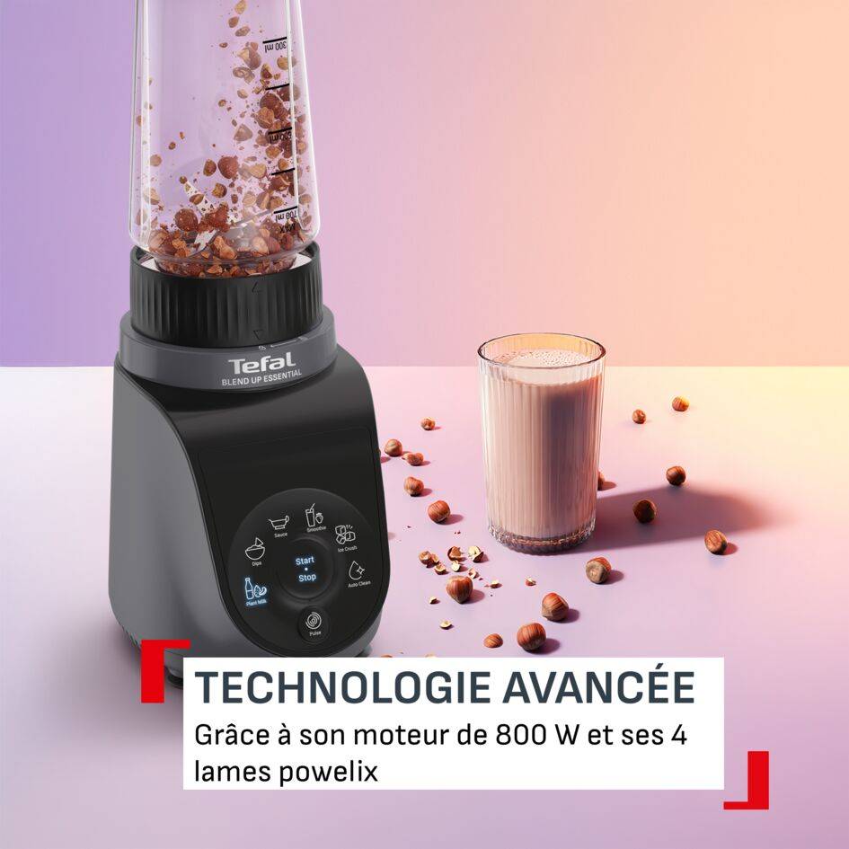 Blend Up Essential, Mini blender, 800&nbsp;W, 6&nbsp;programmes automatiques, 2&nbsp;gourdes