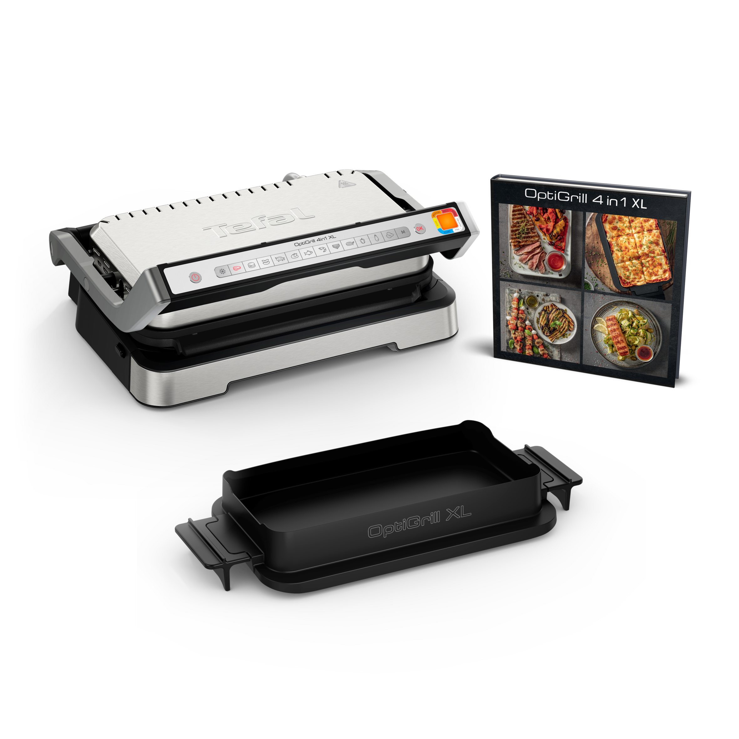 Optigrill 4 en 1 XL, grill intelligent, fonctions bbq, four et repas complet, 12 programmes, mode manuel, ouverture 180°, XL 8 personnes