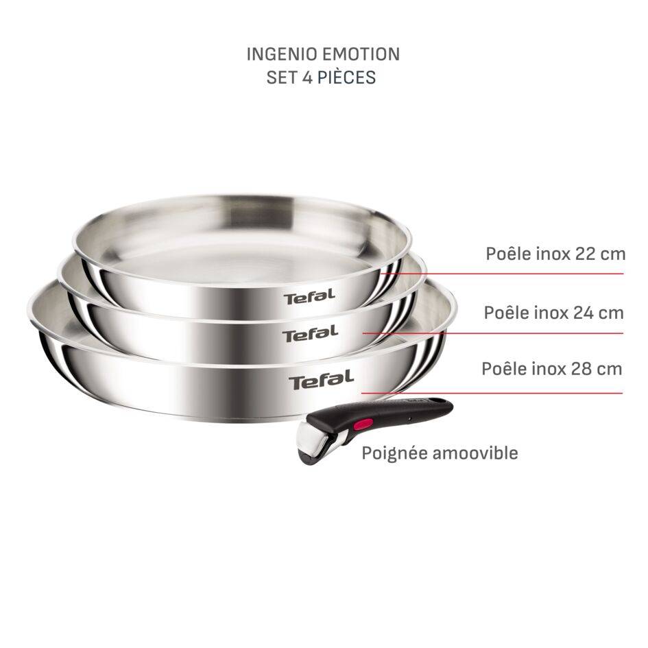INGENIO EMOTION, Set 4P, Inox non revêtu
