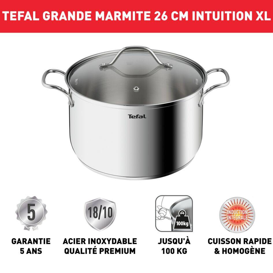 Intuition XL Grande marmite inox 26 cm / 6,5 L