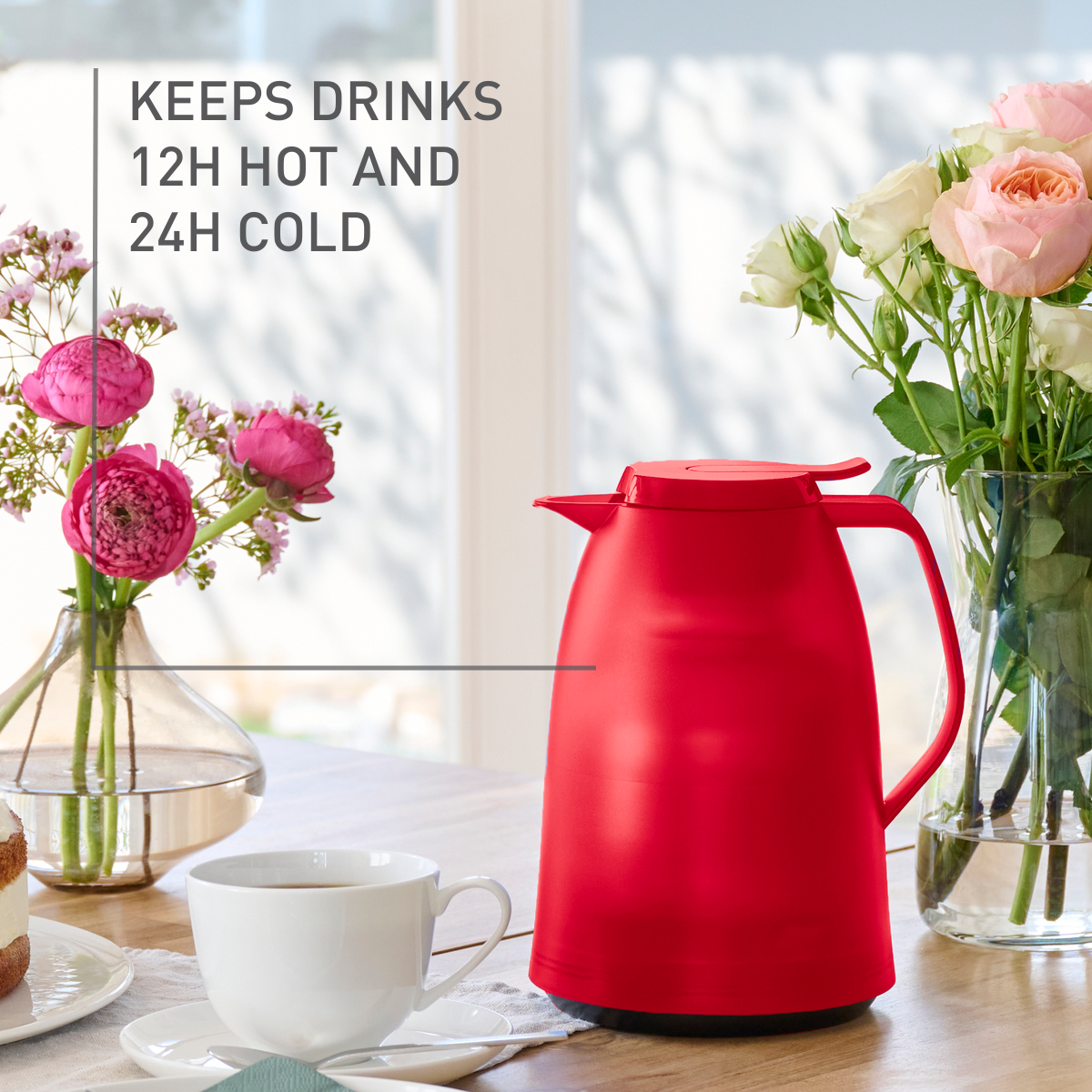 Carafe isotherme 1 L - Rouge translucide MAMBO