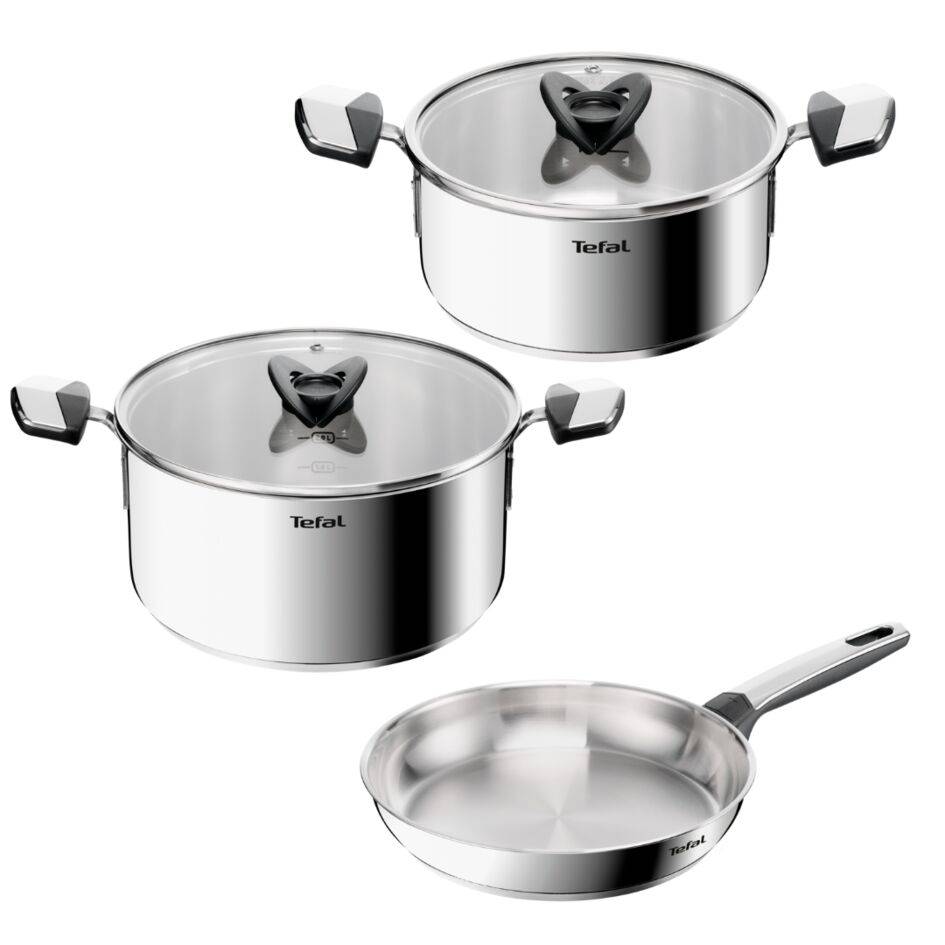 Emotion+, Batterie de cuisine 5&nbsp;pièces, Acier inoxydable, Garantie de 10&nbsp;ans, Induction