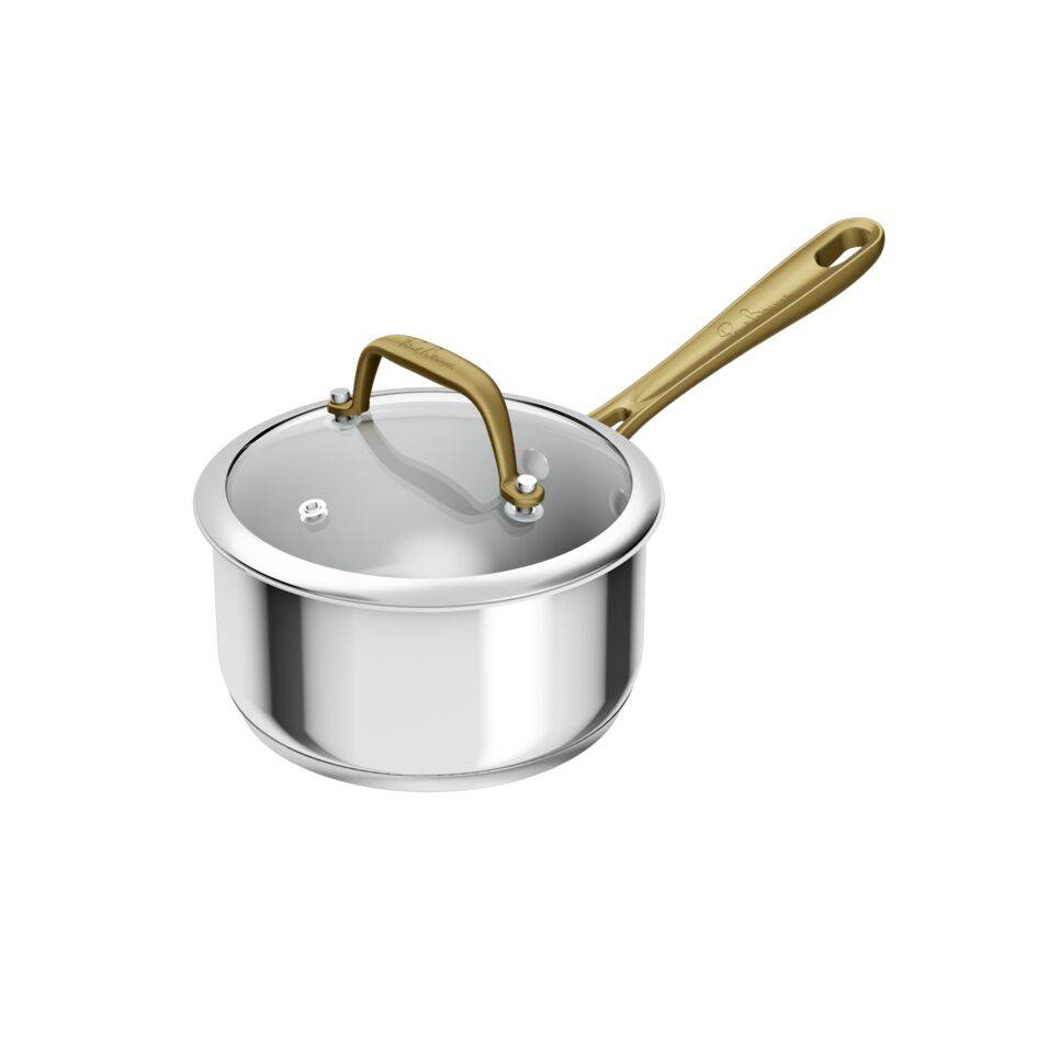 Tefal & Bocuse, Casserole de 16 cm avec couvercle en verre, Acier inoxydable sans revêtement