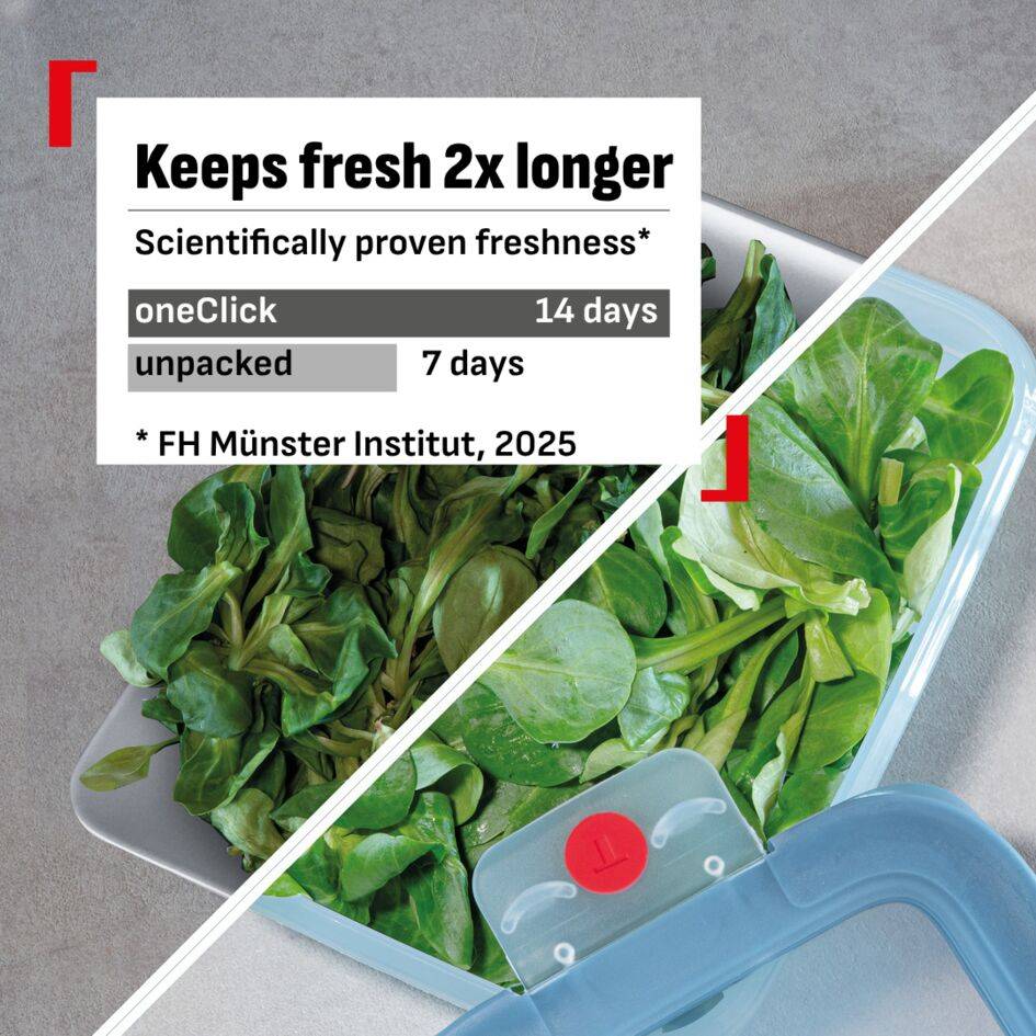 ONECLICK, Set 3 boîtes, 0,5/1,2/2,3L, Bleu