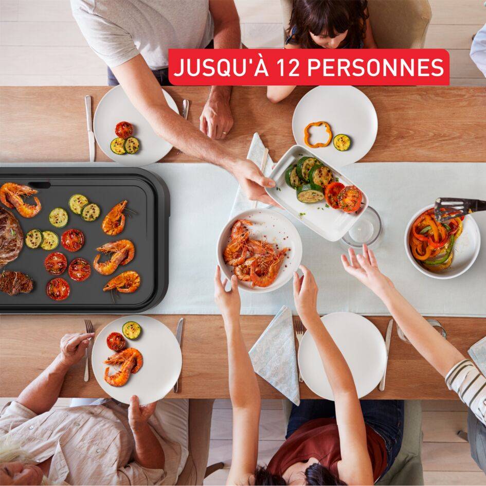 Plancha électrique Giant Plancha Noire, 12 personnes, Revêtement antiadhésif